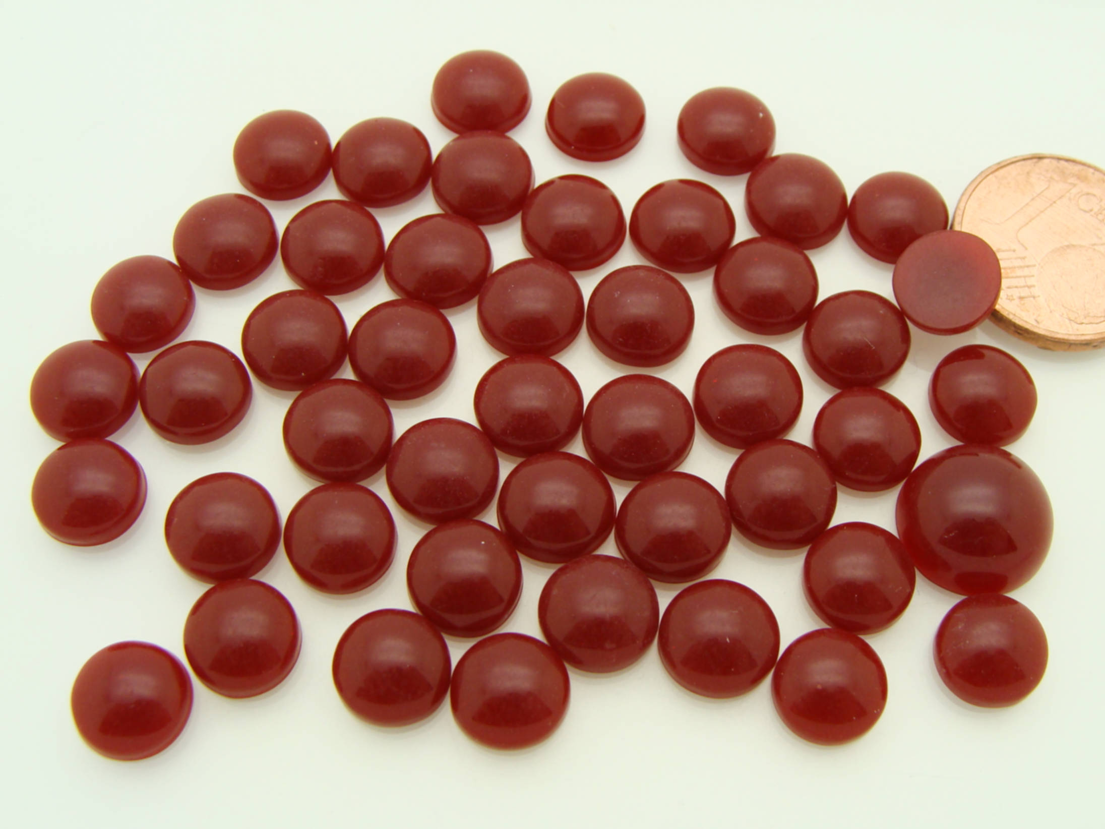 cabochons rouge fonce cab-lot40