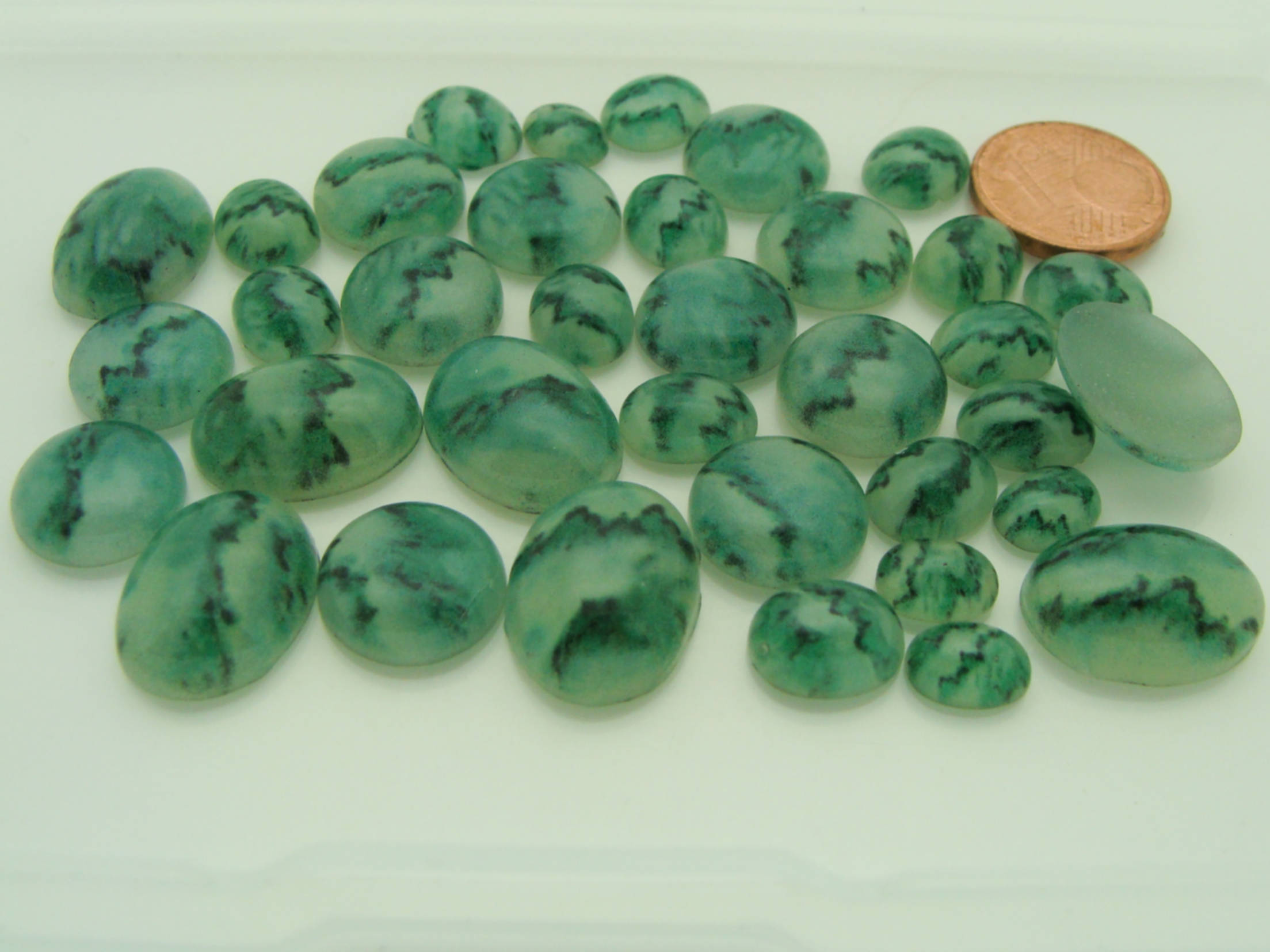 cabochon vert mix formes cab-lot35