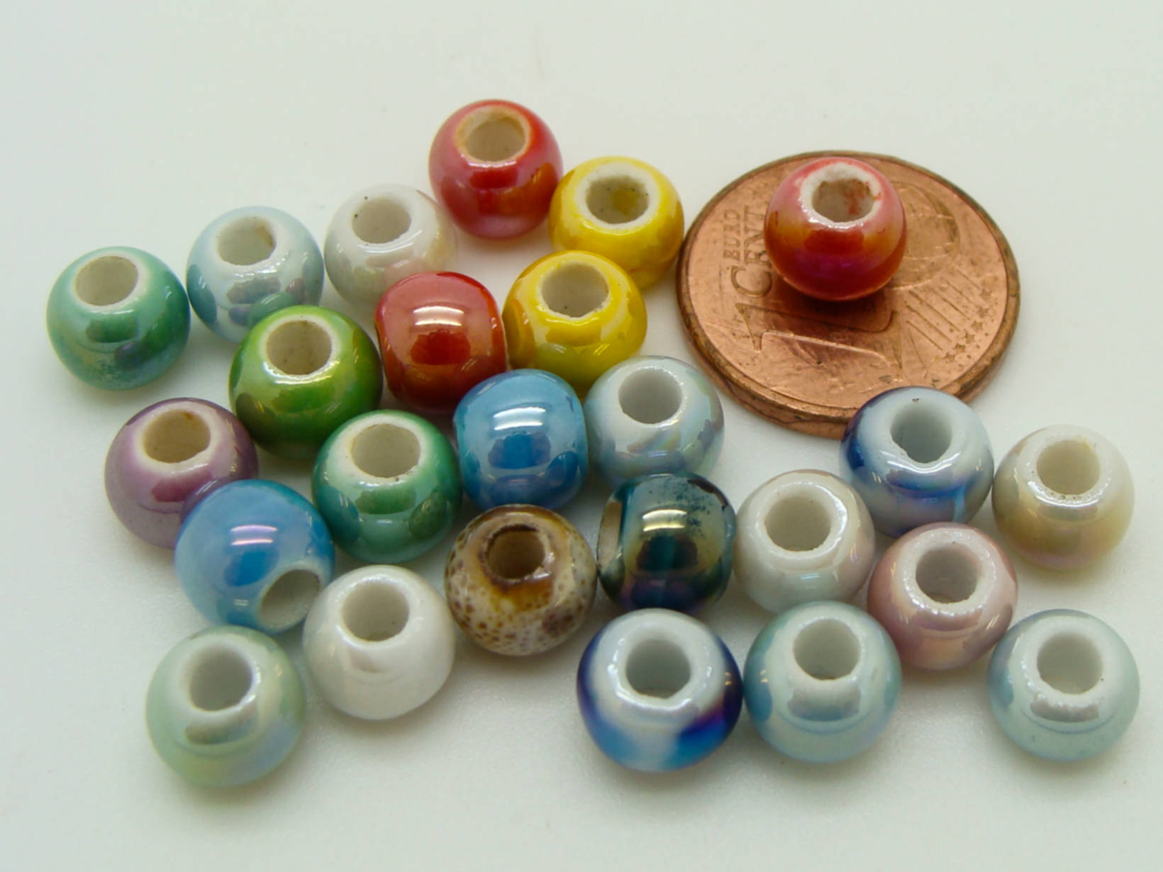 POR-31 perles mix rondes porcelaine