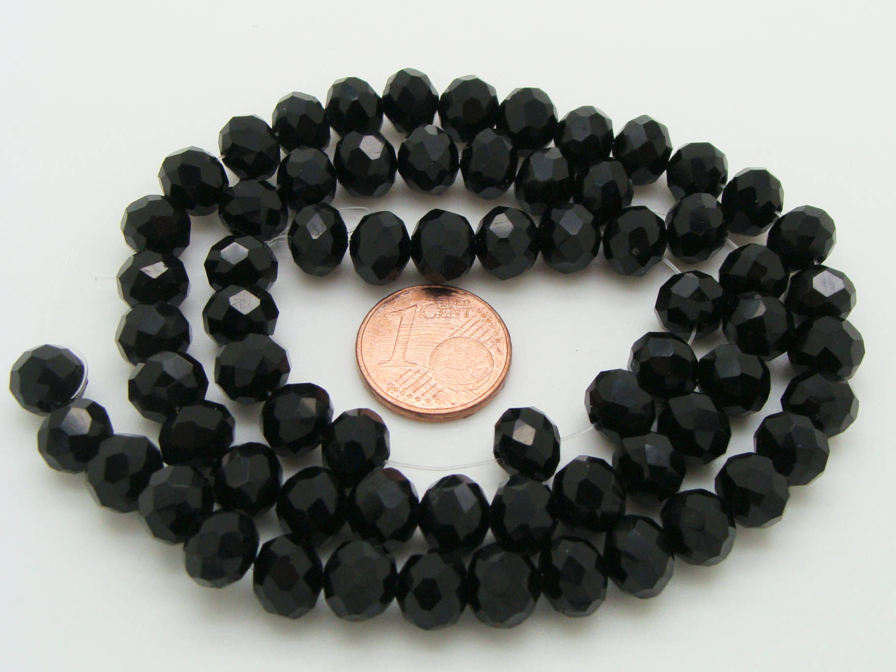 perles abacus 8mm noir verre