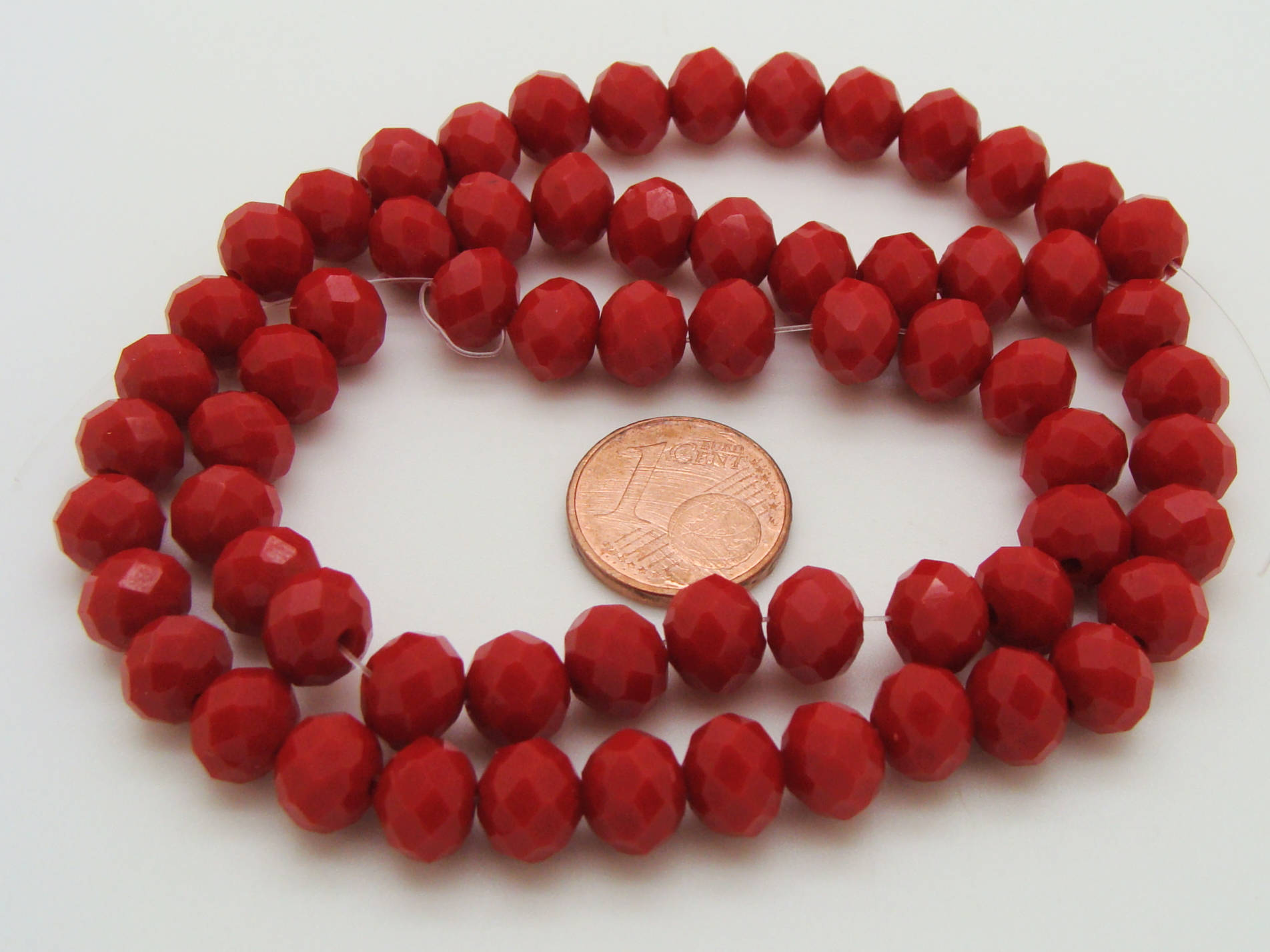 perle abacus 8mm rouge verre
