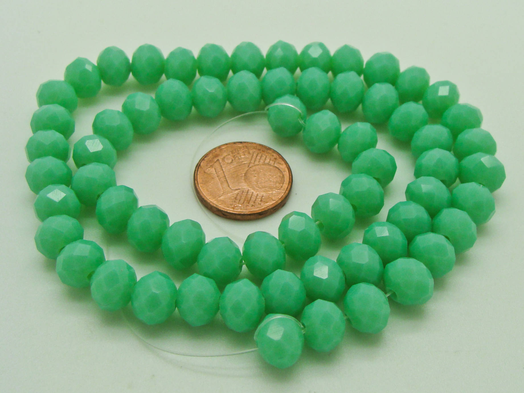 perle abacus 8mm vert verre
