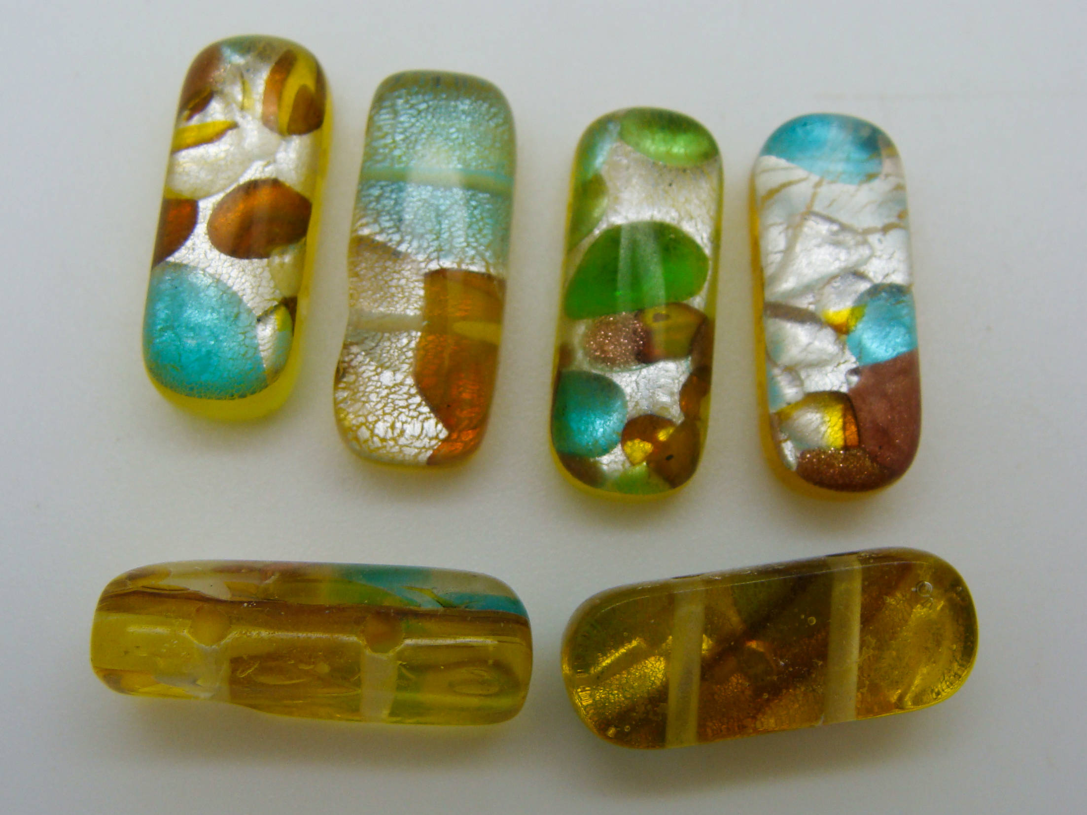 perles verre jaune FA-20x8