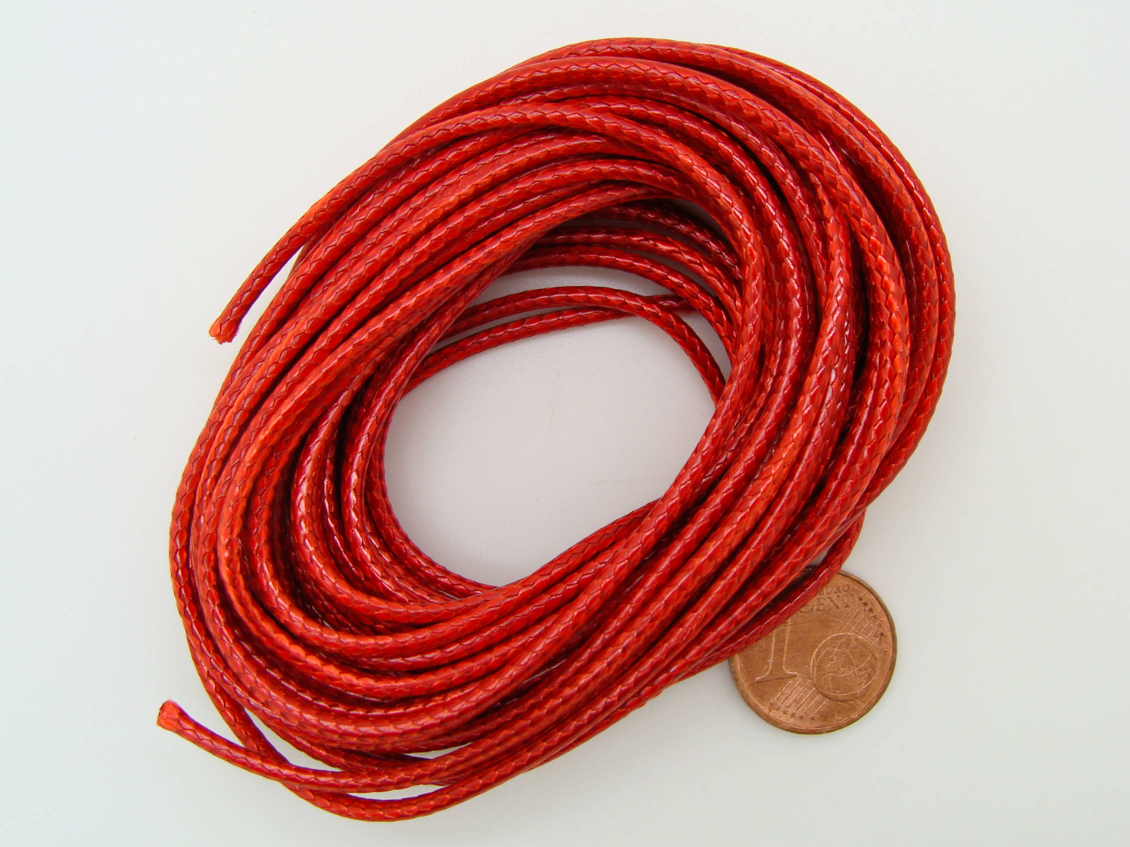 fil polyester 2mm rouge cire