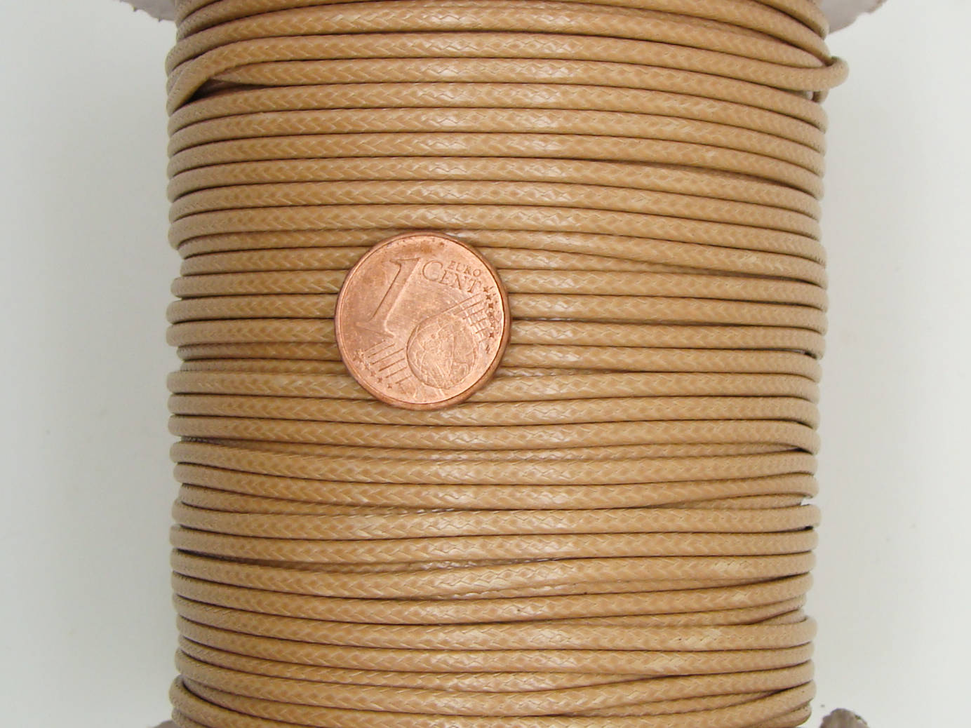 fil polyester 2mm marron clair bobine cire