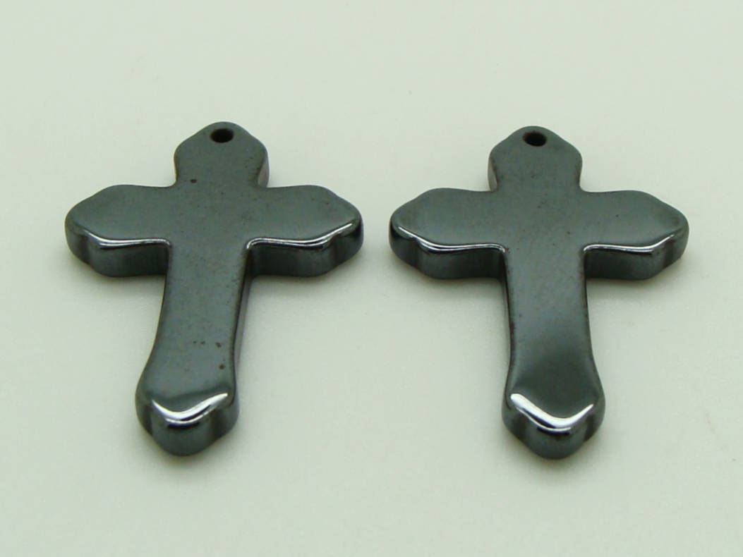 pendentif croix hematite PIER102