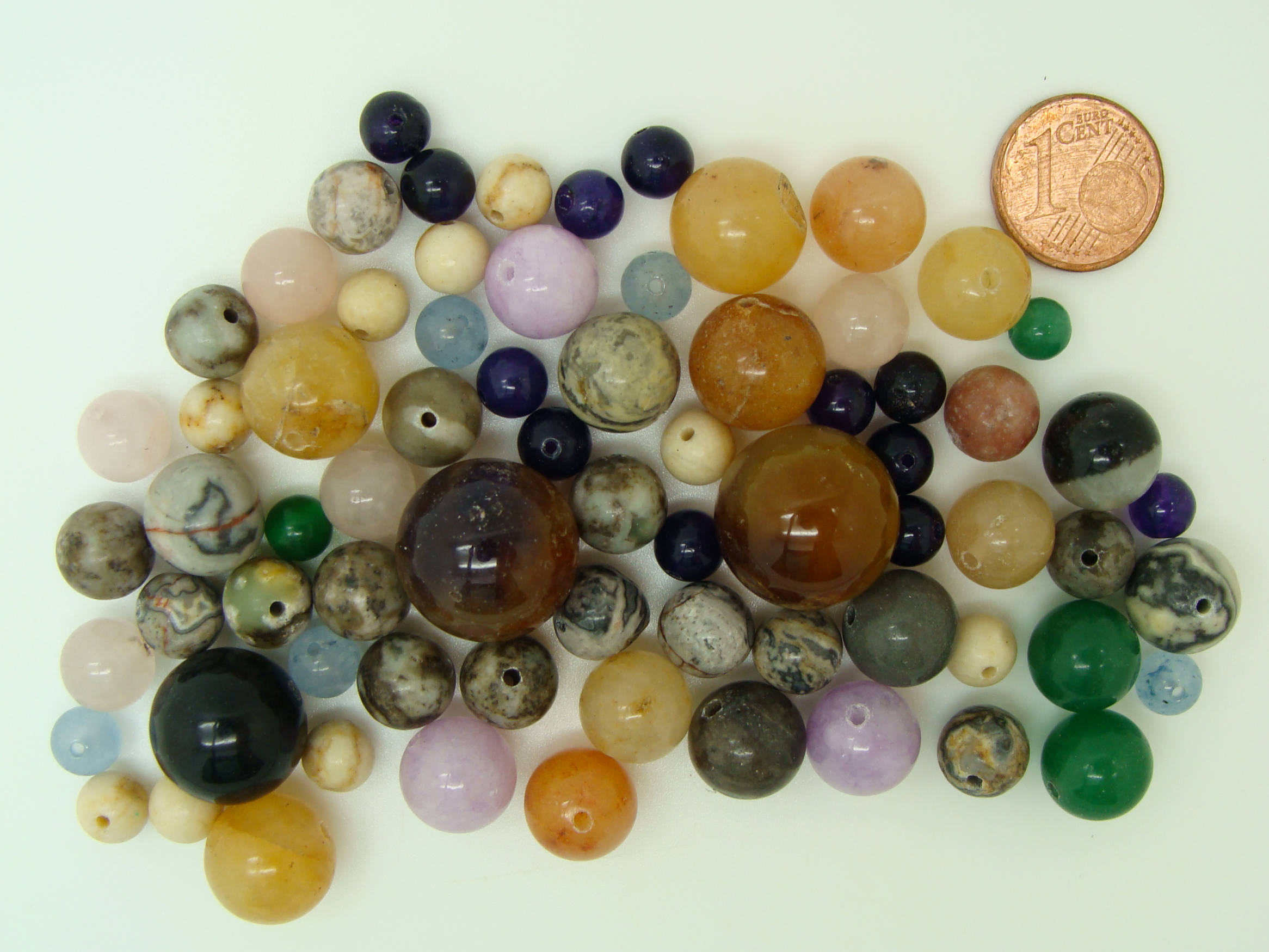 lot de perles pierre rondes PIER-LOT01