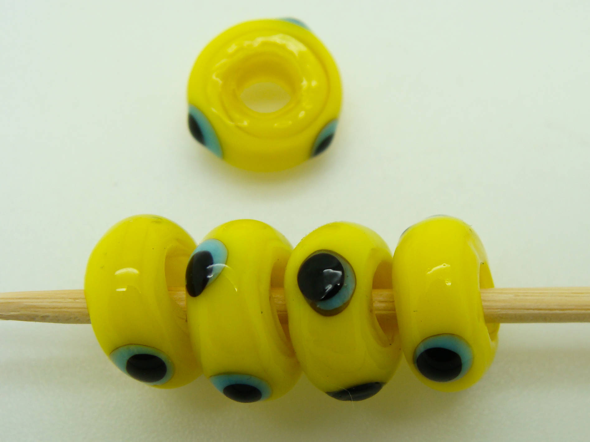 perles rondelles verre jaune oeil PV-lamp-73