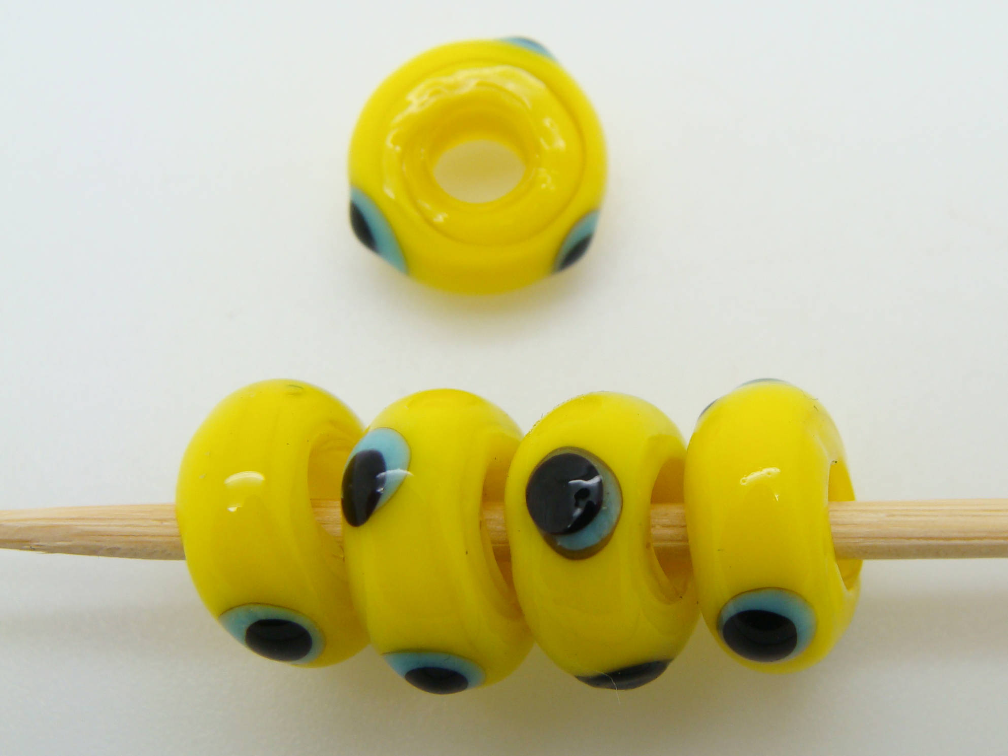 PV-lamp-73 perles rondelles verre jaune