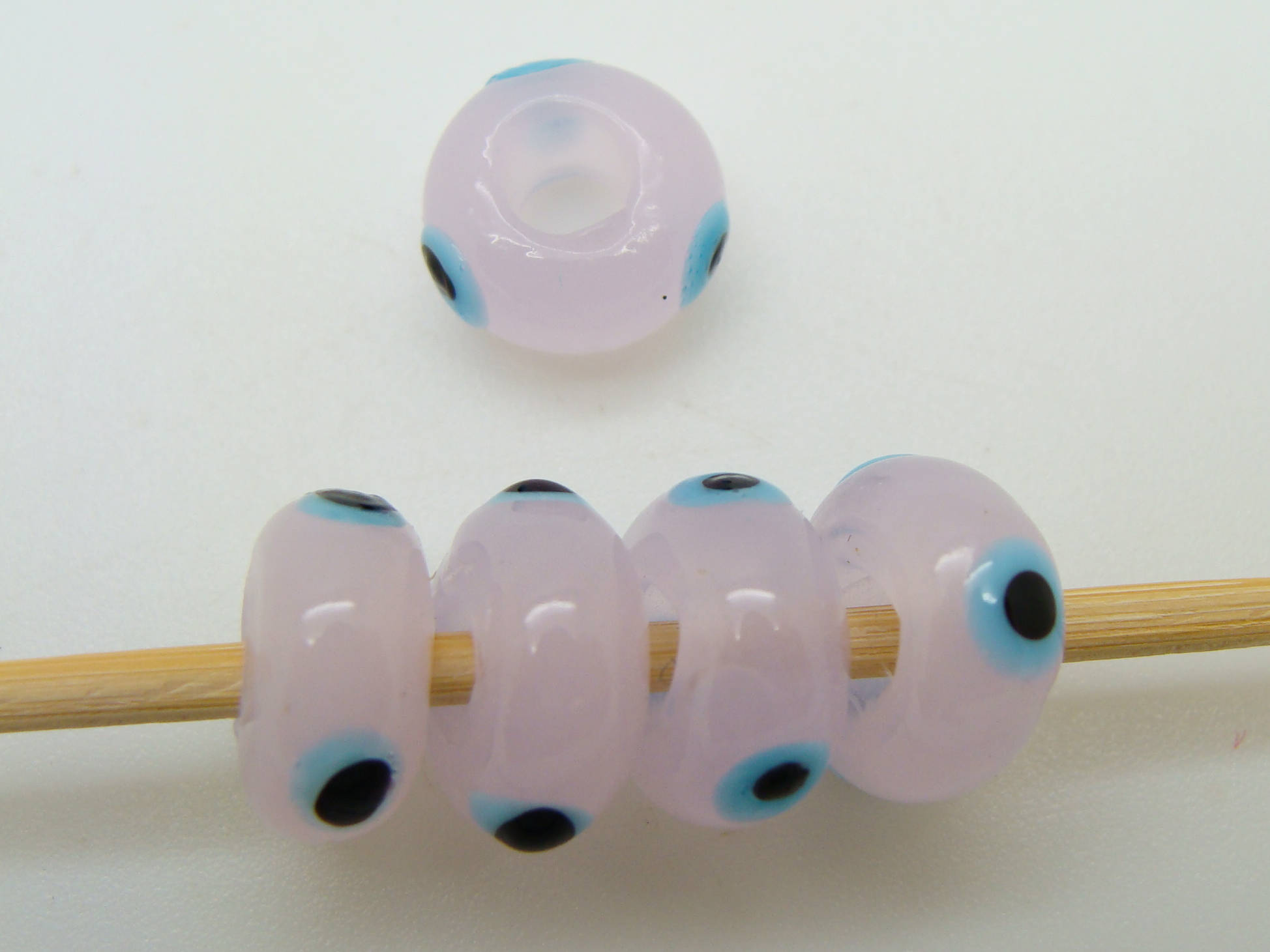 PV-lamp-73 perles rondelles verre rose