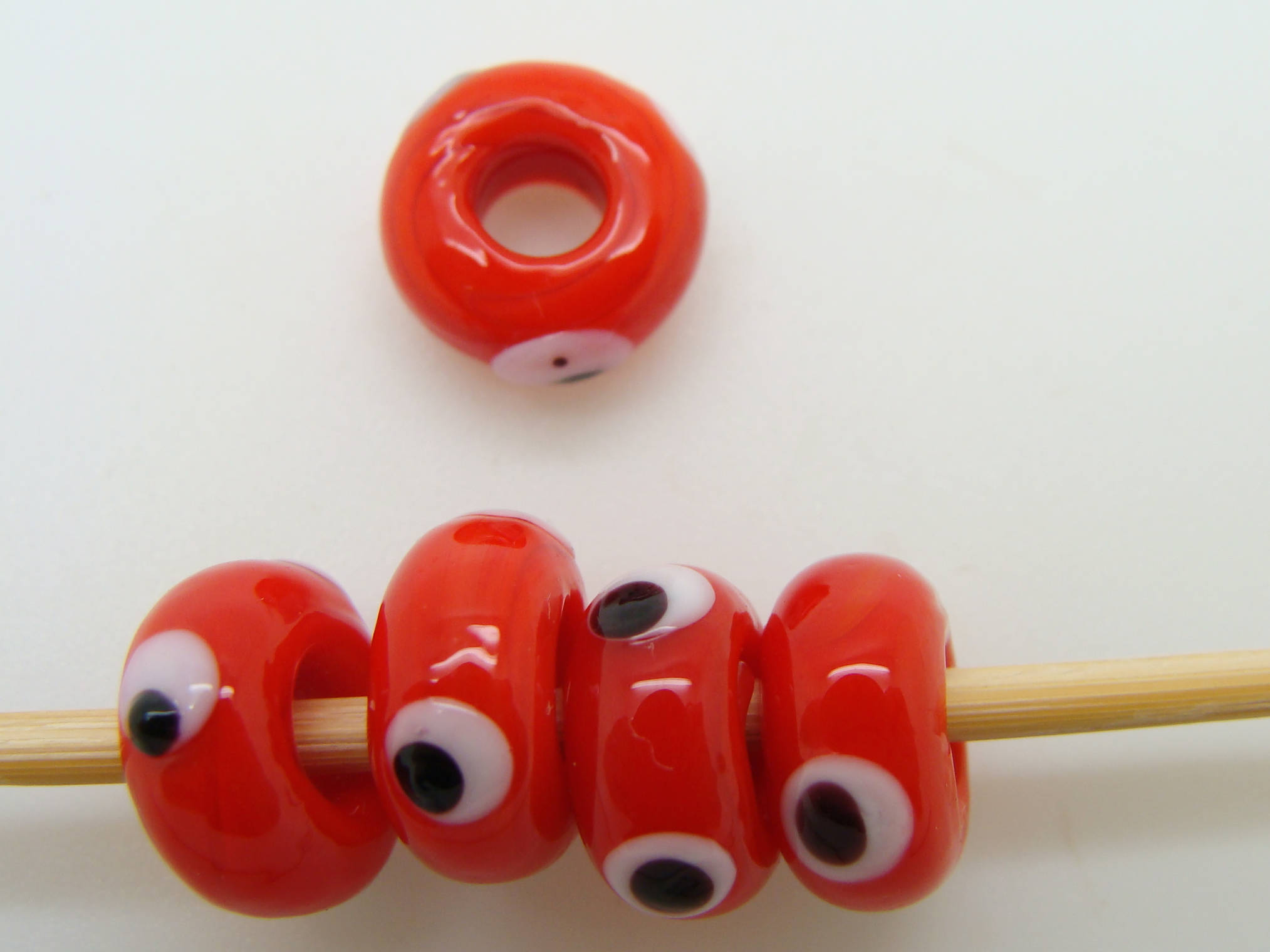 perles rondelles verre rouge PV-lamp-73