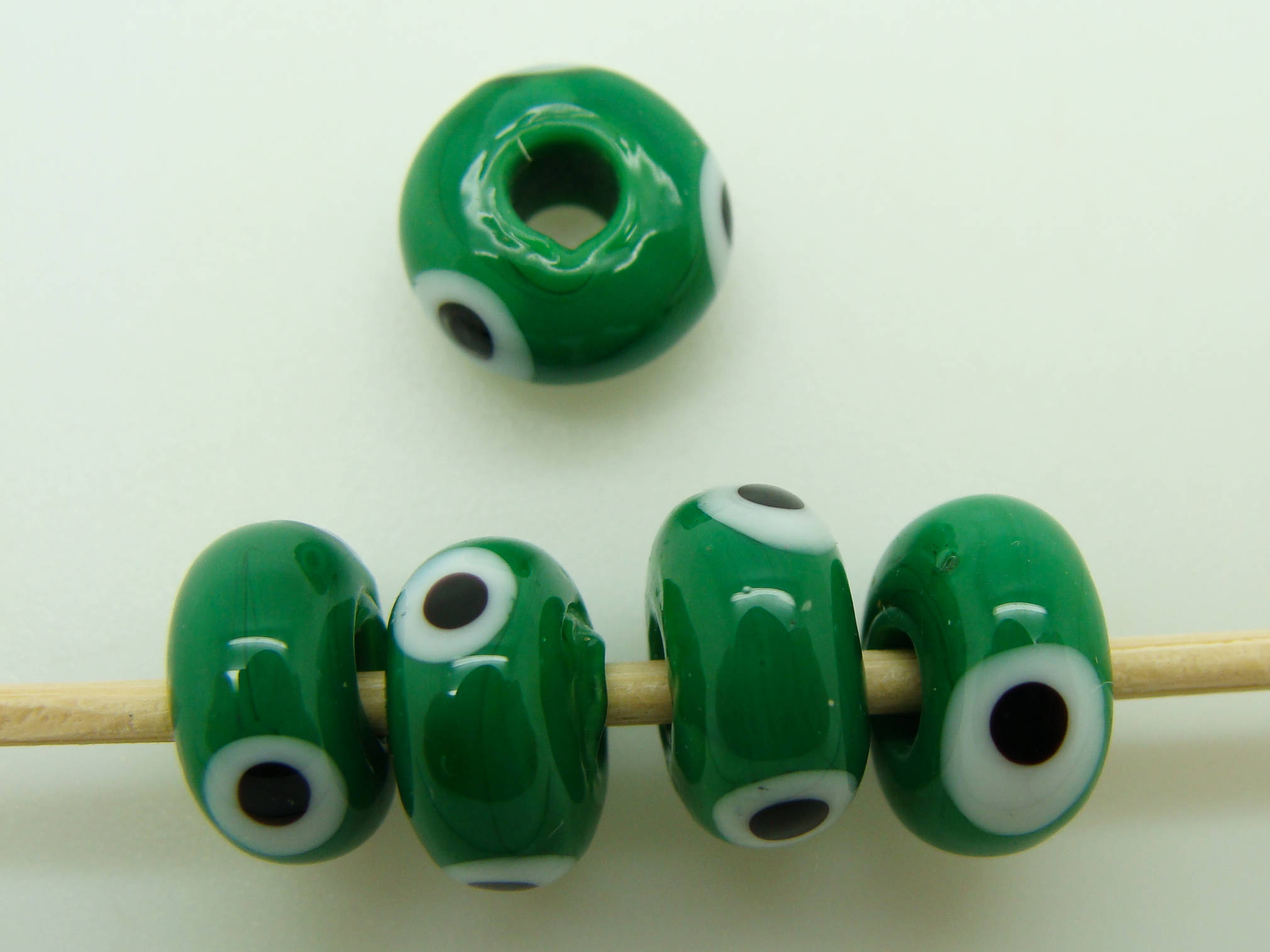perles rondelles verre vert fonce PV-lamp-73