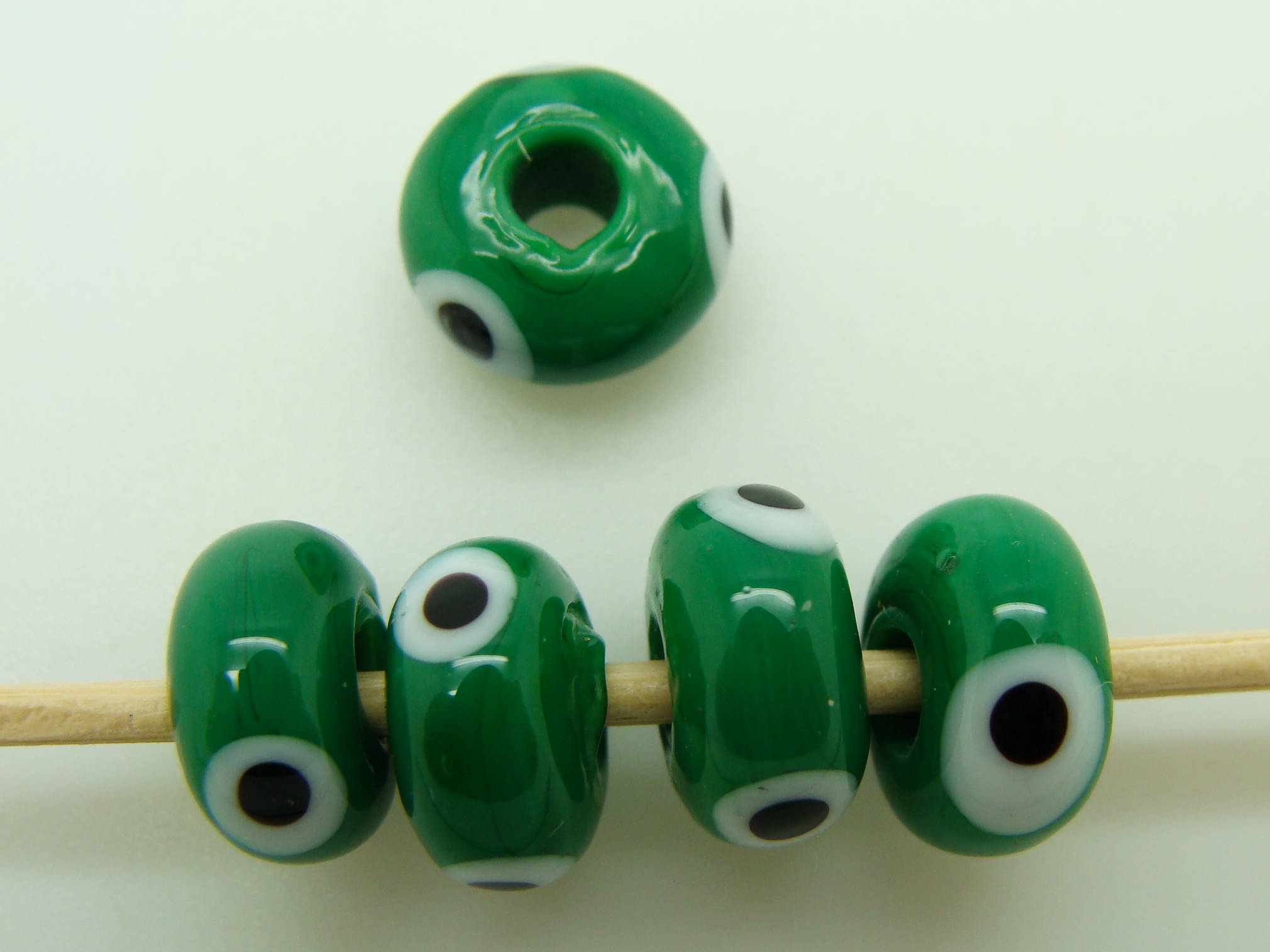 PV-lamp-73 perles rondelles verre vert fonce