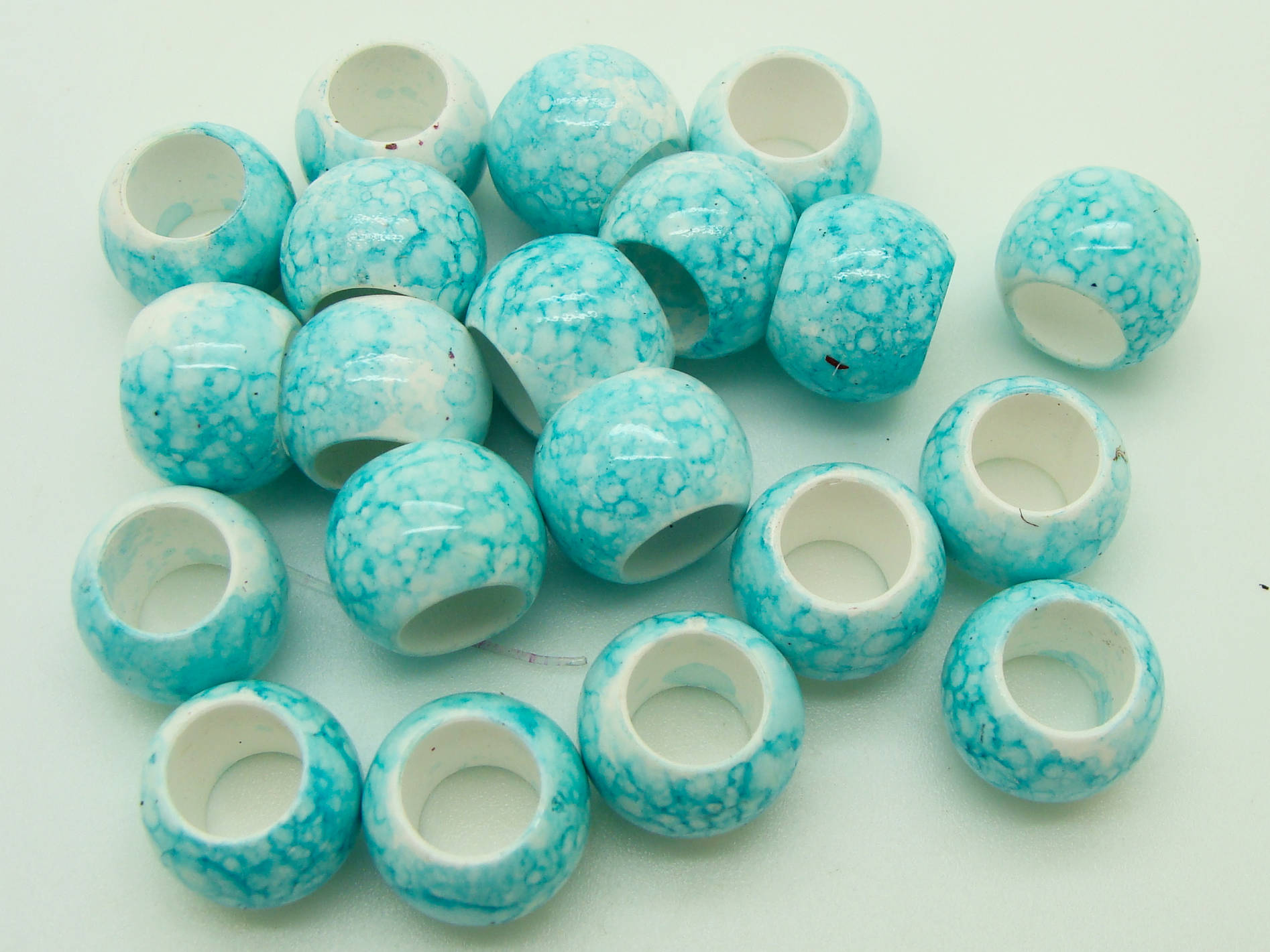 perles rondelles acrylique bleu res-30