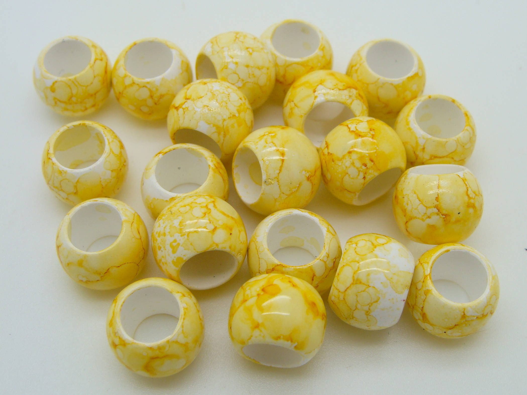 perles rondelles acrylique jaune res-30