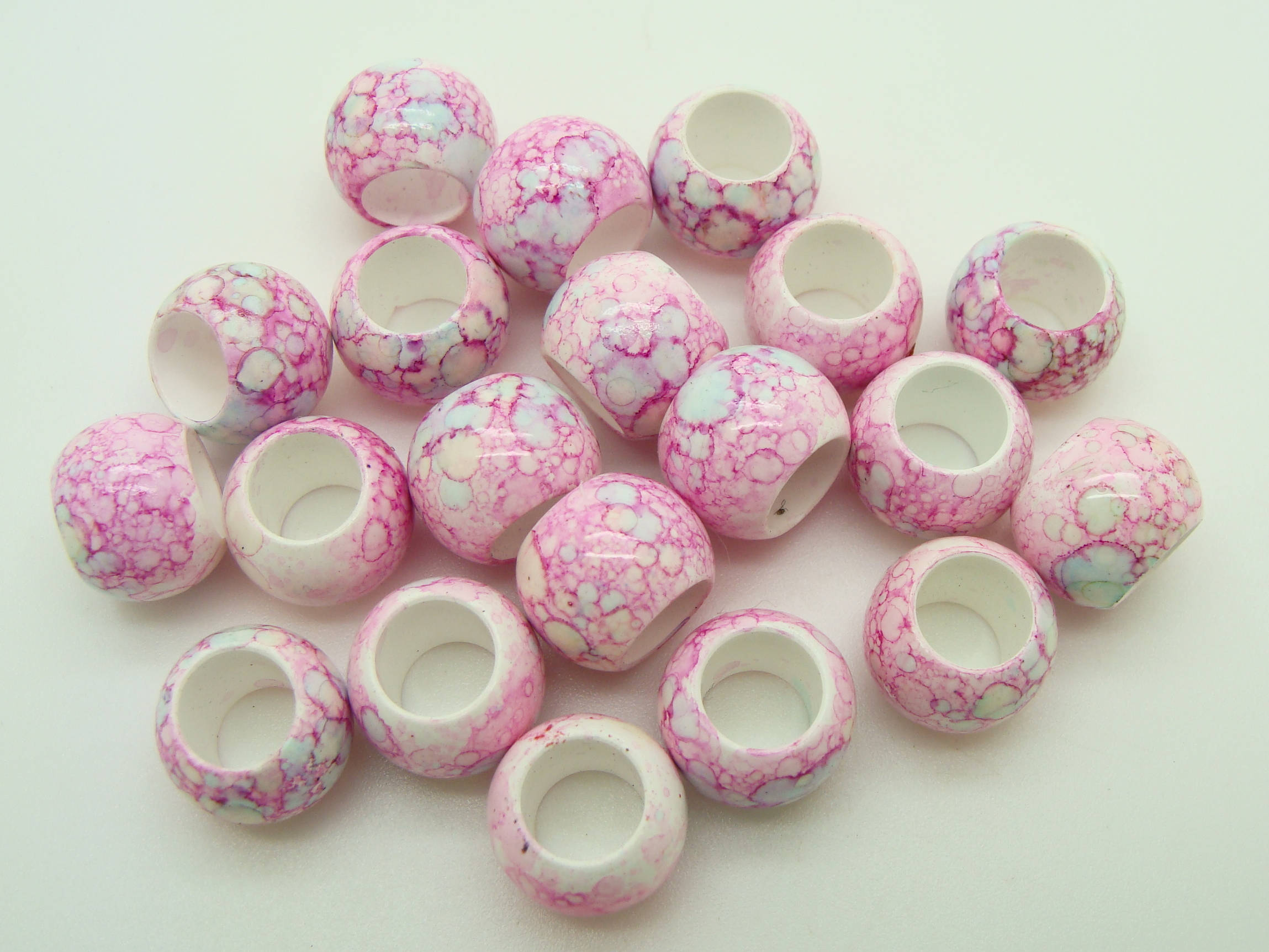 perles acryliques roses rondelles res-30
