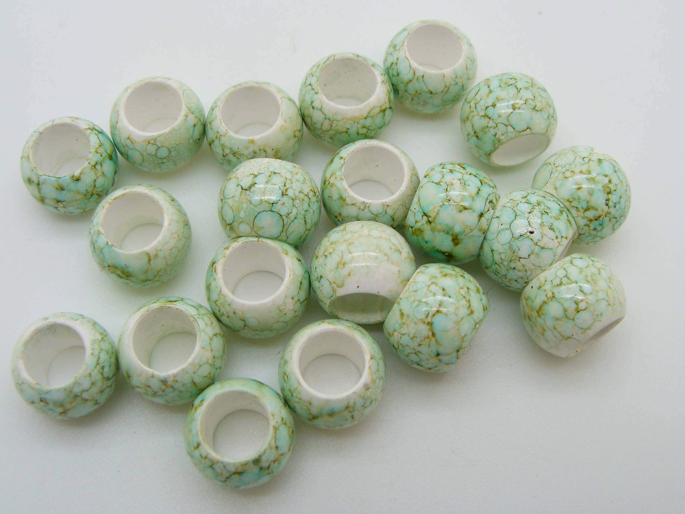 perles rondelles acryliques vert res-30