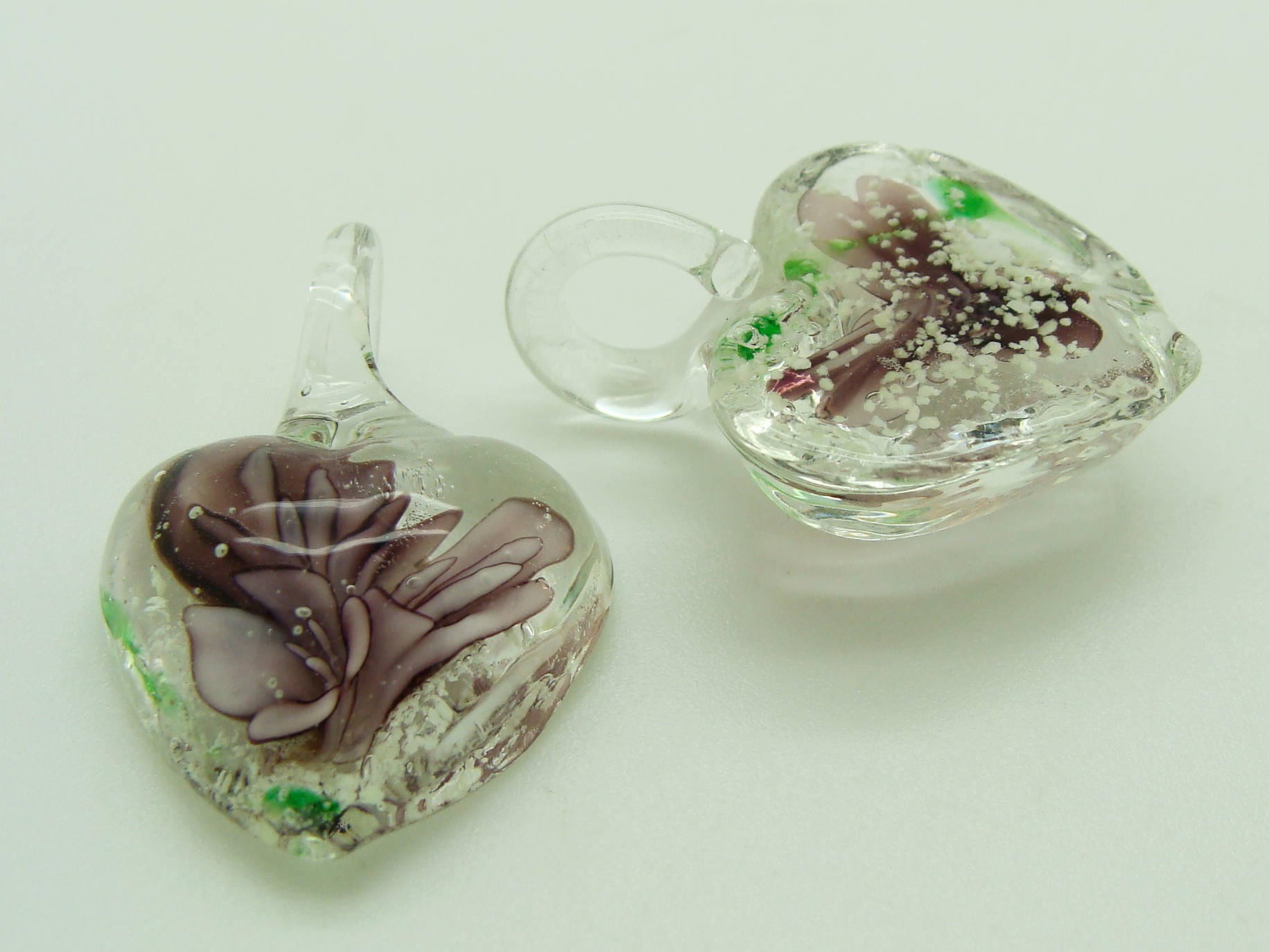 pendentif fleur violet verre Pend-284-violet