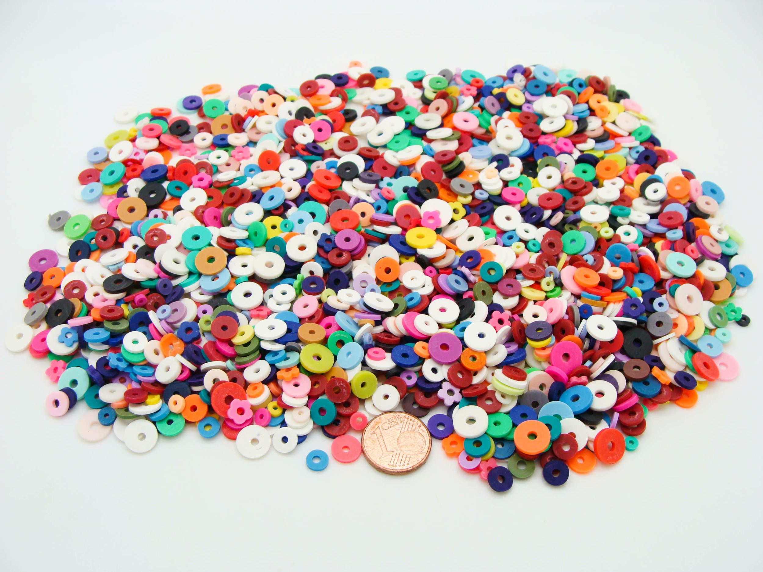 perles rondelle polymere mix PP-75g-01