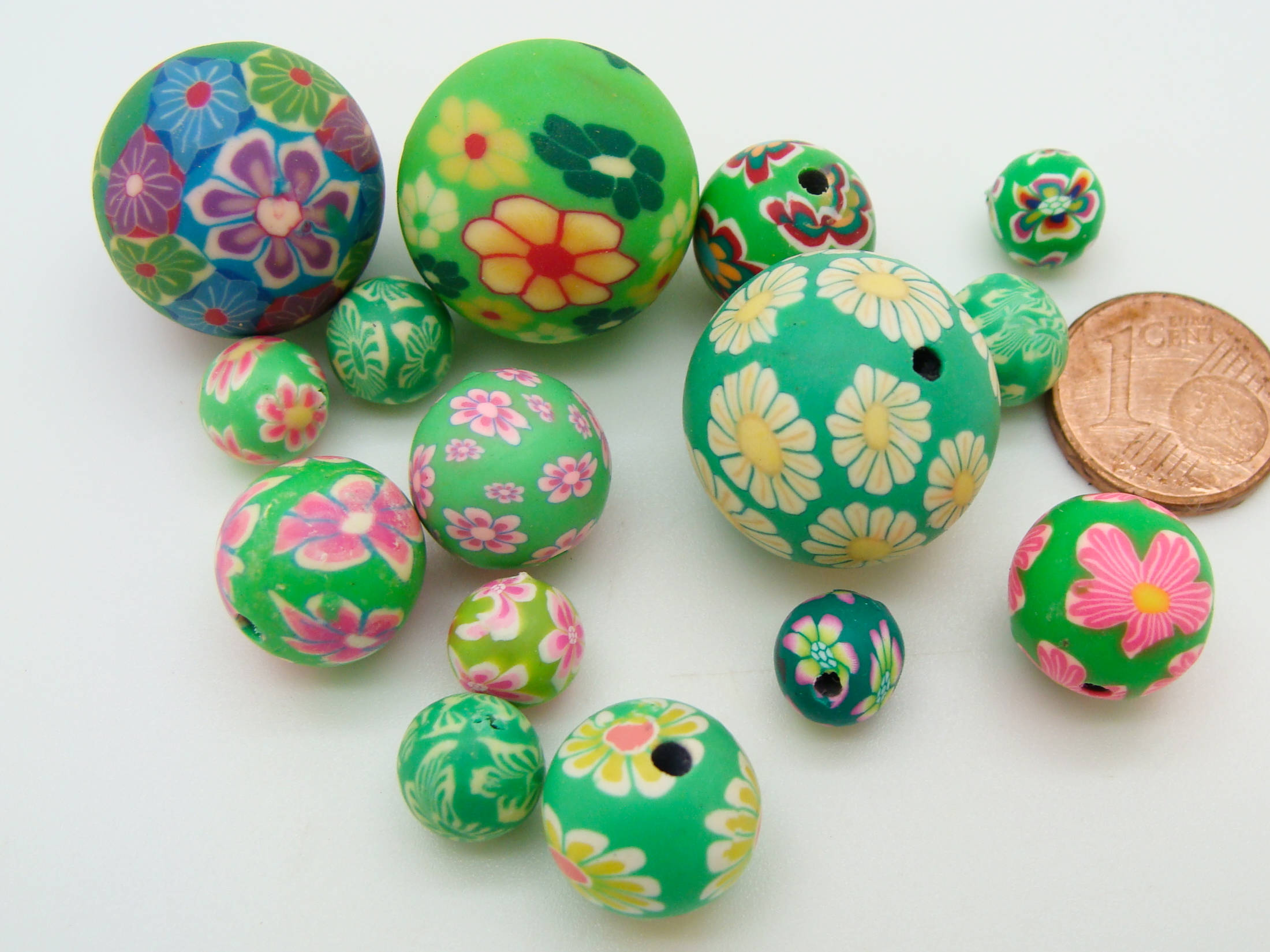 perles rondes vertes