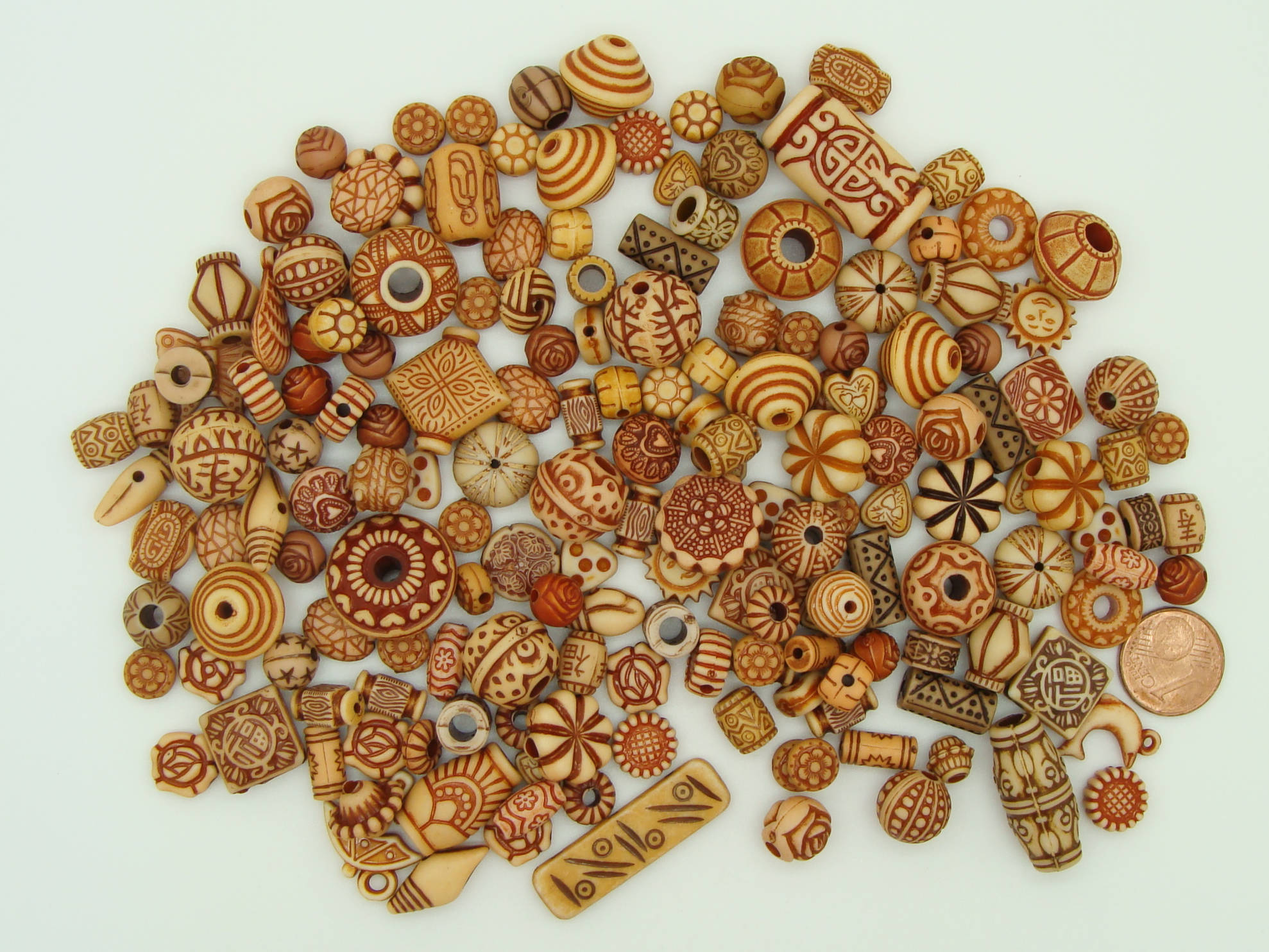 perles ethnique acrylique acry-75g-antique-marron