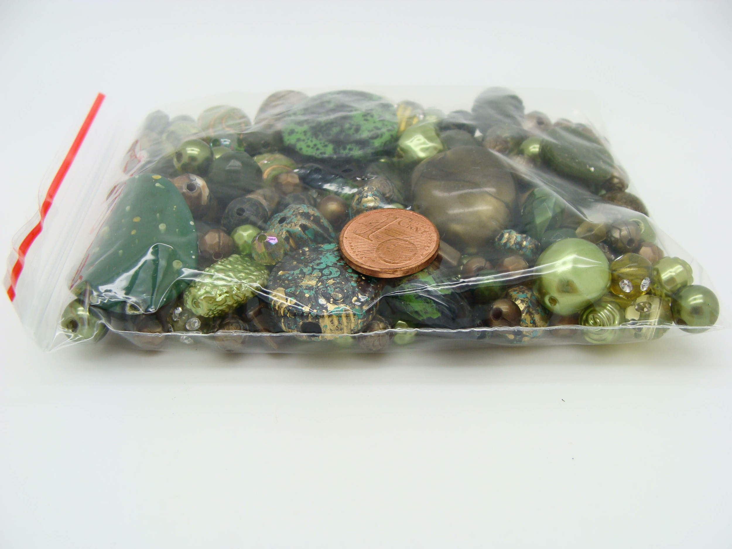 perle verte acrylique melange formes acry-75g-vert