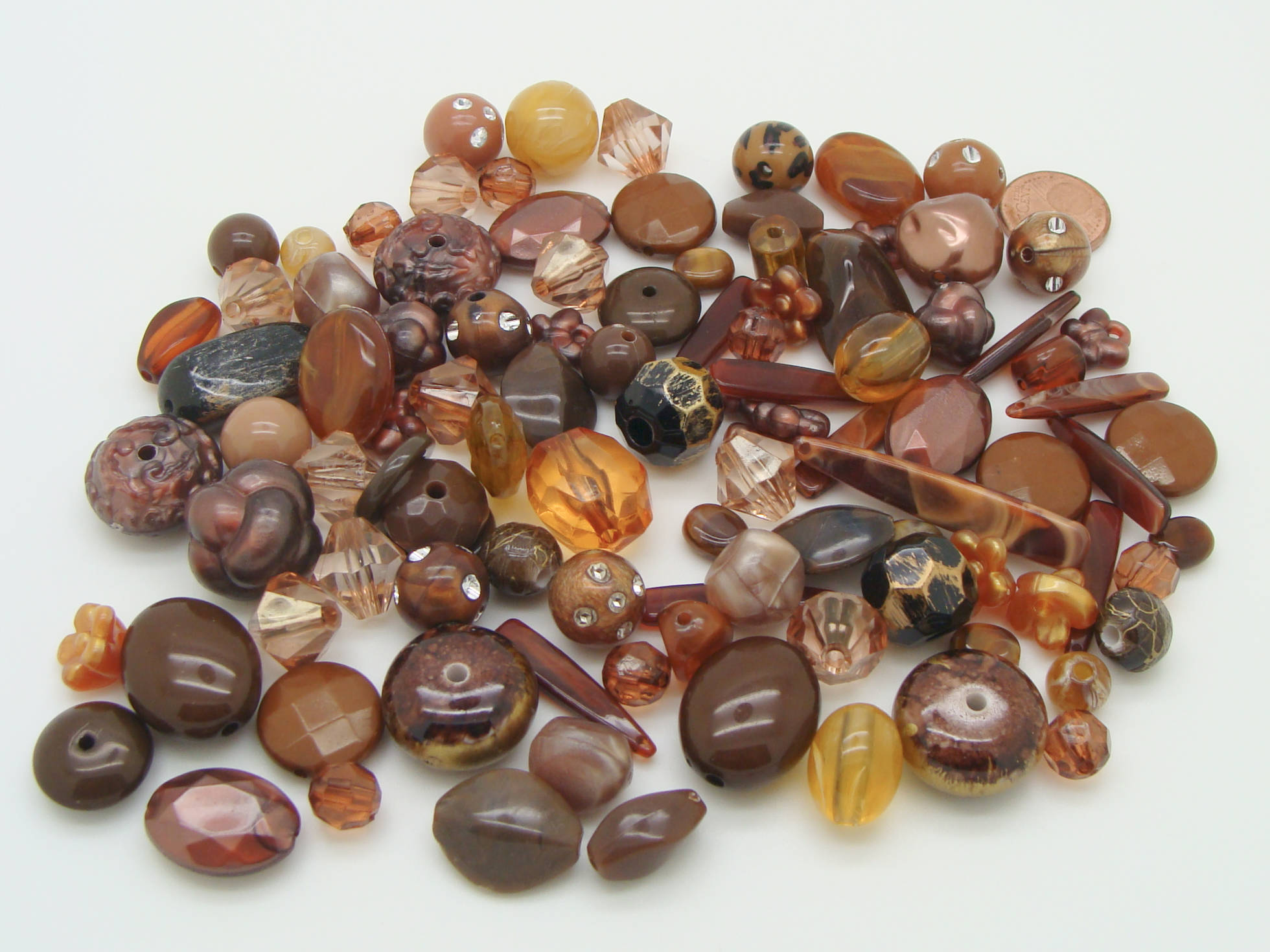 perle marron acrylique fantaisie acry-75g-marron