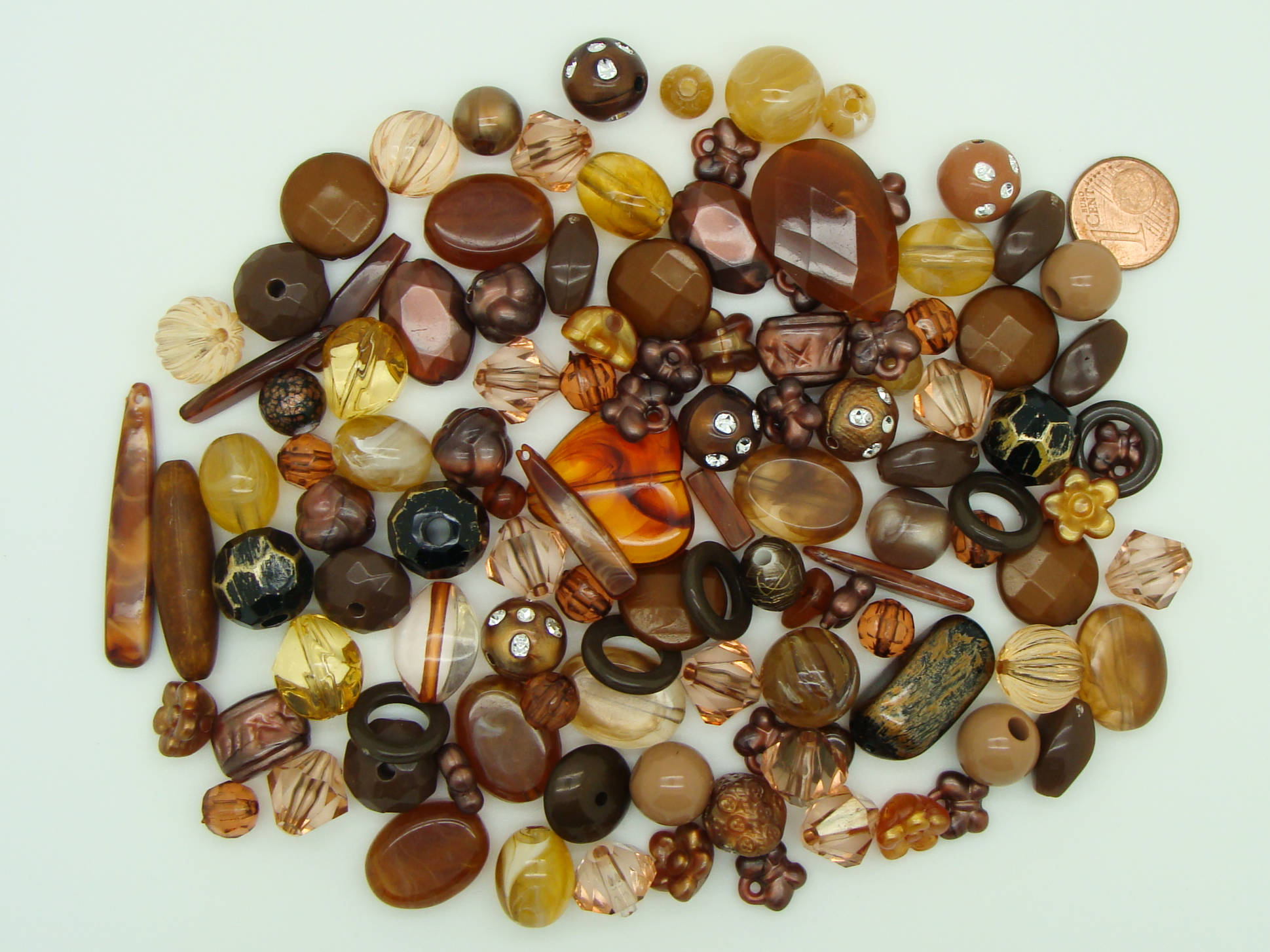 perle marron mix couleurs formes acry-75g-marron