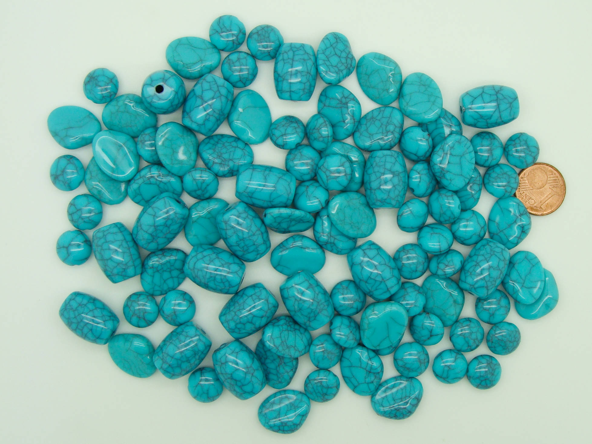 perle acrylique aspect turquoise bleue acry-75g-turquoise