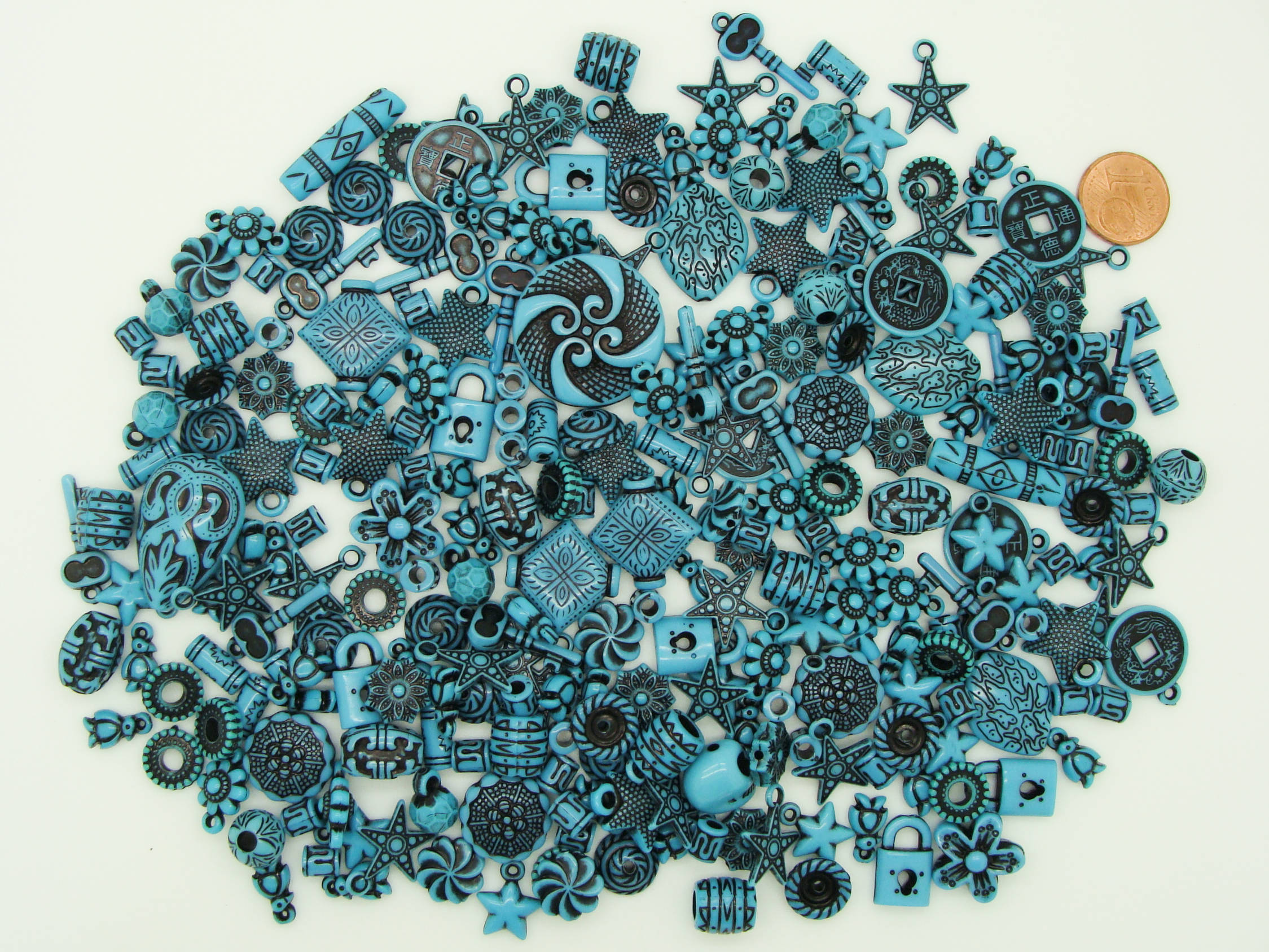 acry-75g-turquoiqe-fonce perle bleu acrylique marbre