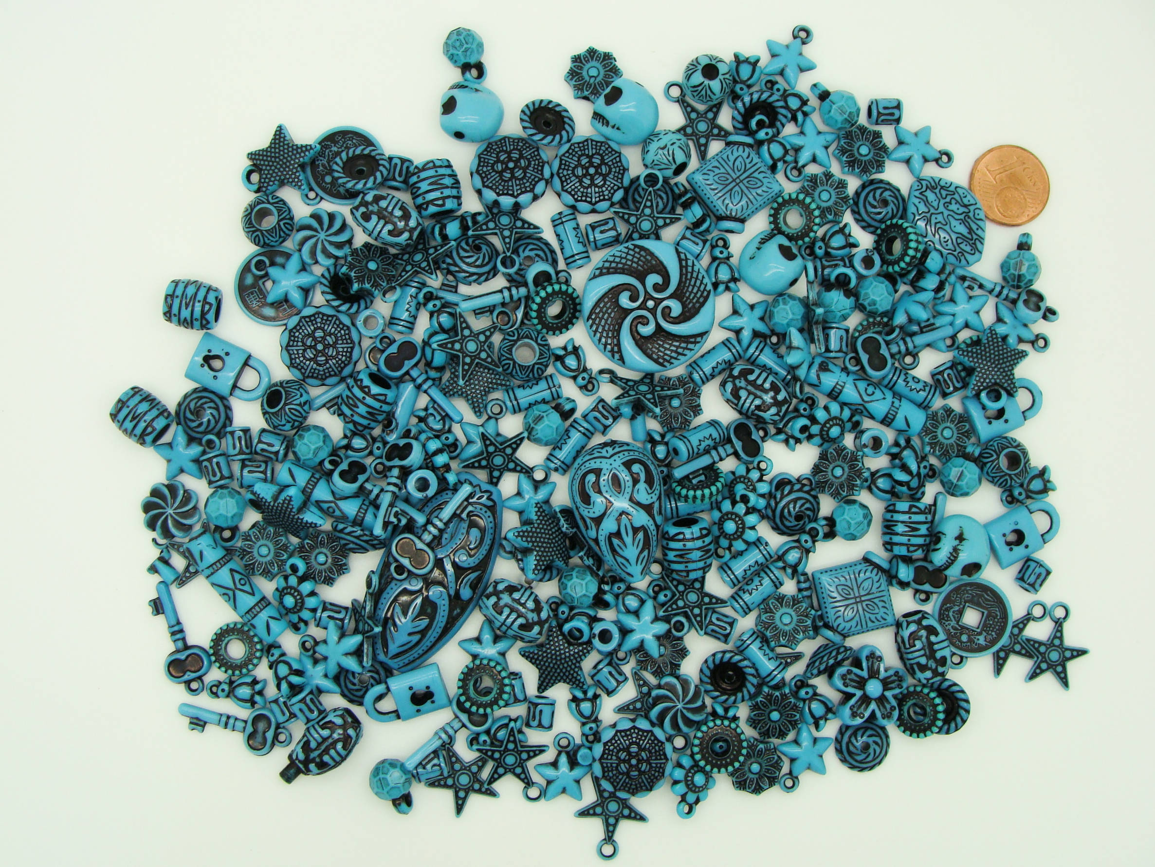 perle et breloques bleu acrylique acry-75g-turquoiqe-fonce