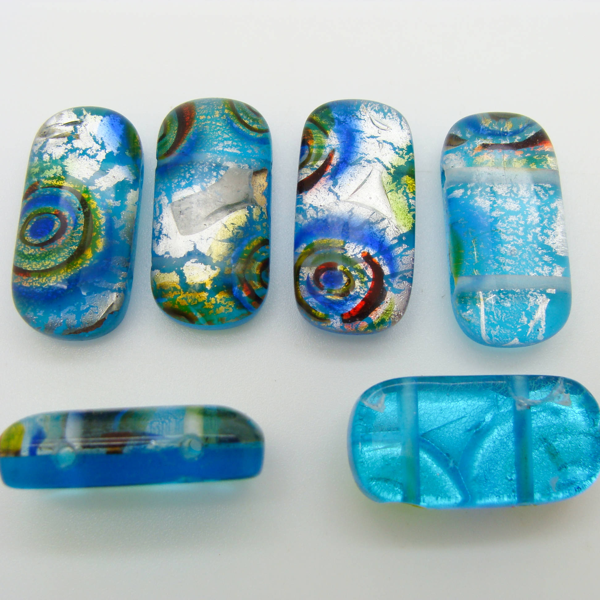 perle rectangle bleu clair carre FA-24x12