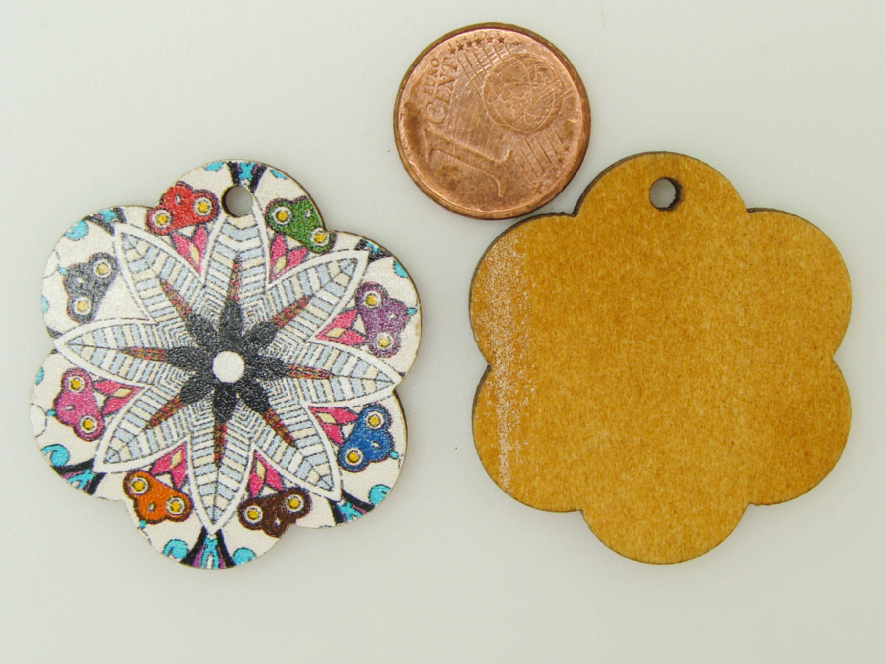 PB73 pendentif bois fleur imprime