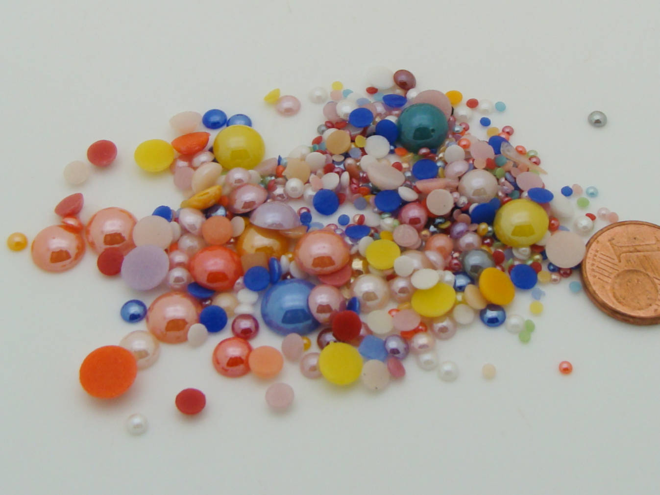cabochon verre nacre mix couleurs et tailles