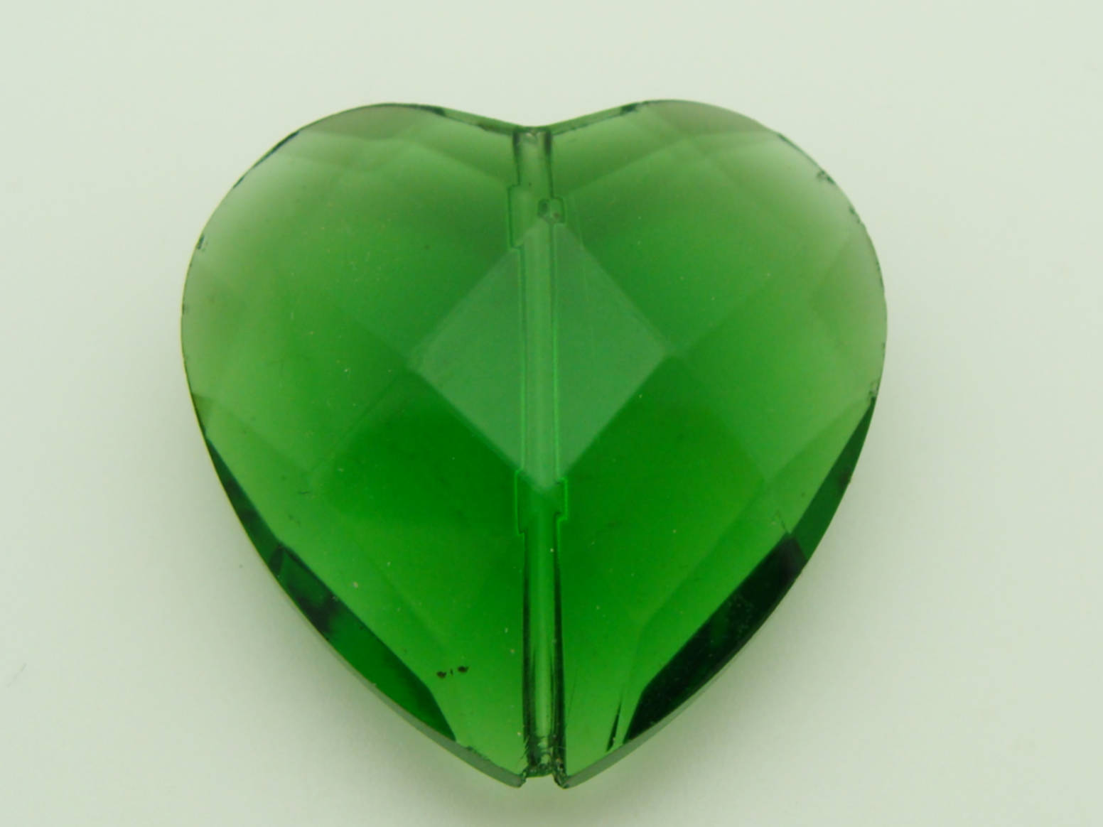 pendentif coeur facette vert