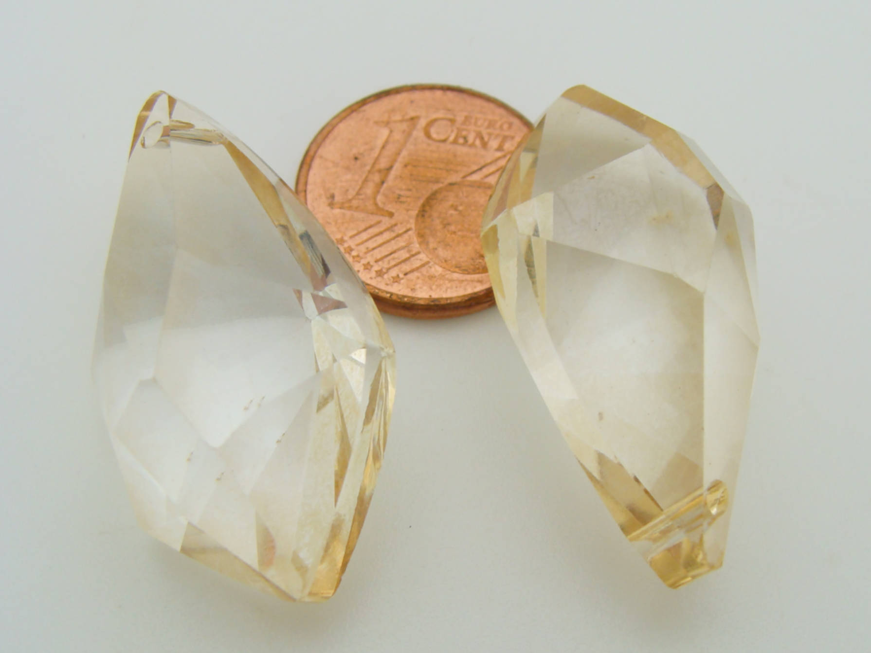 pendentif facette or verre baroque