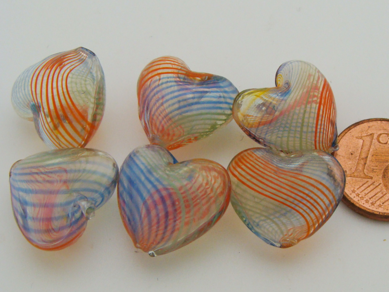 perle verre souffle bleu orange coeur PS-Co14-bleu-orange