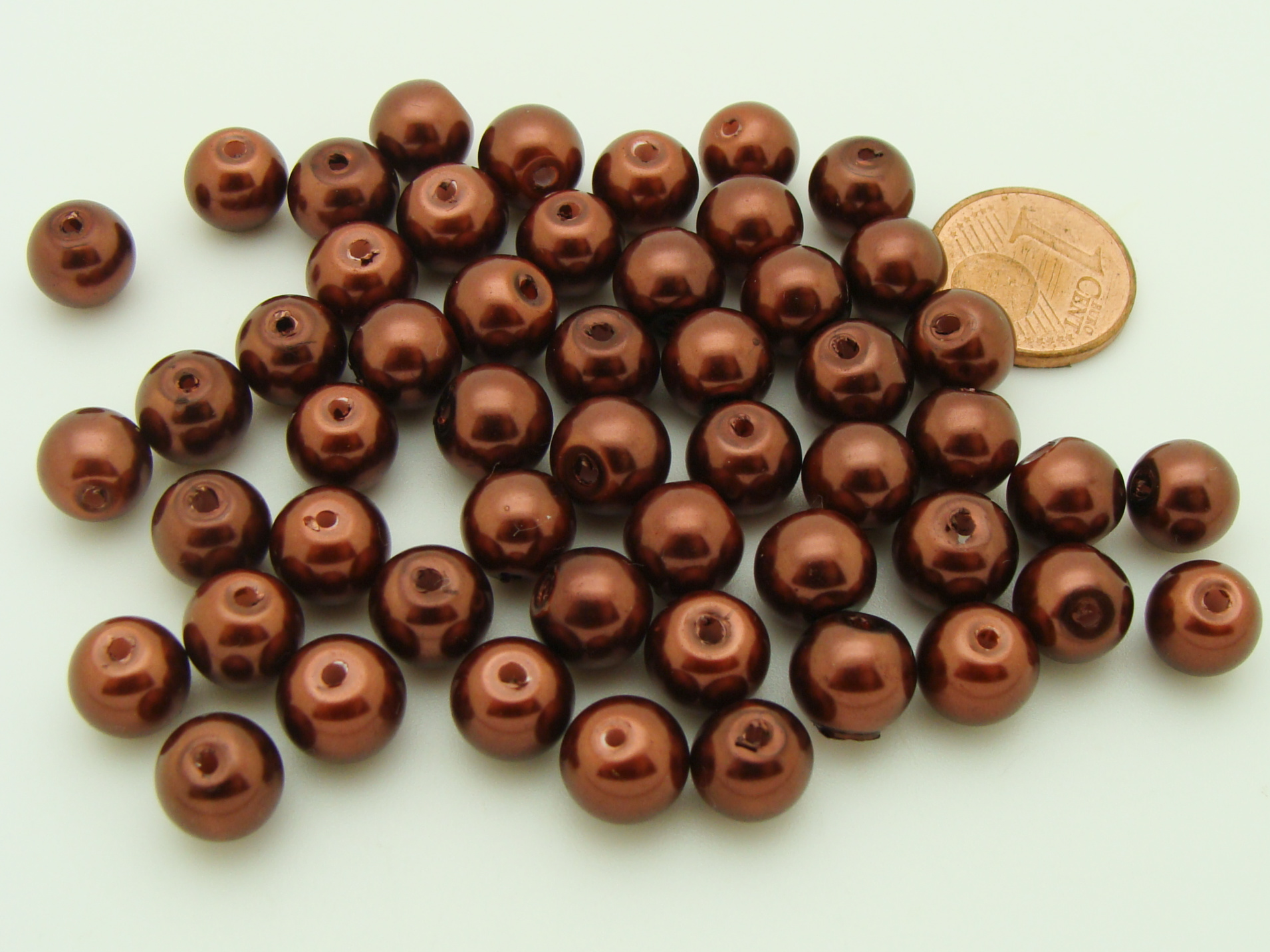 perle marron verre 8mm PV-R8-nacre