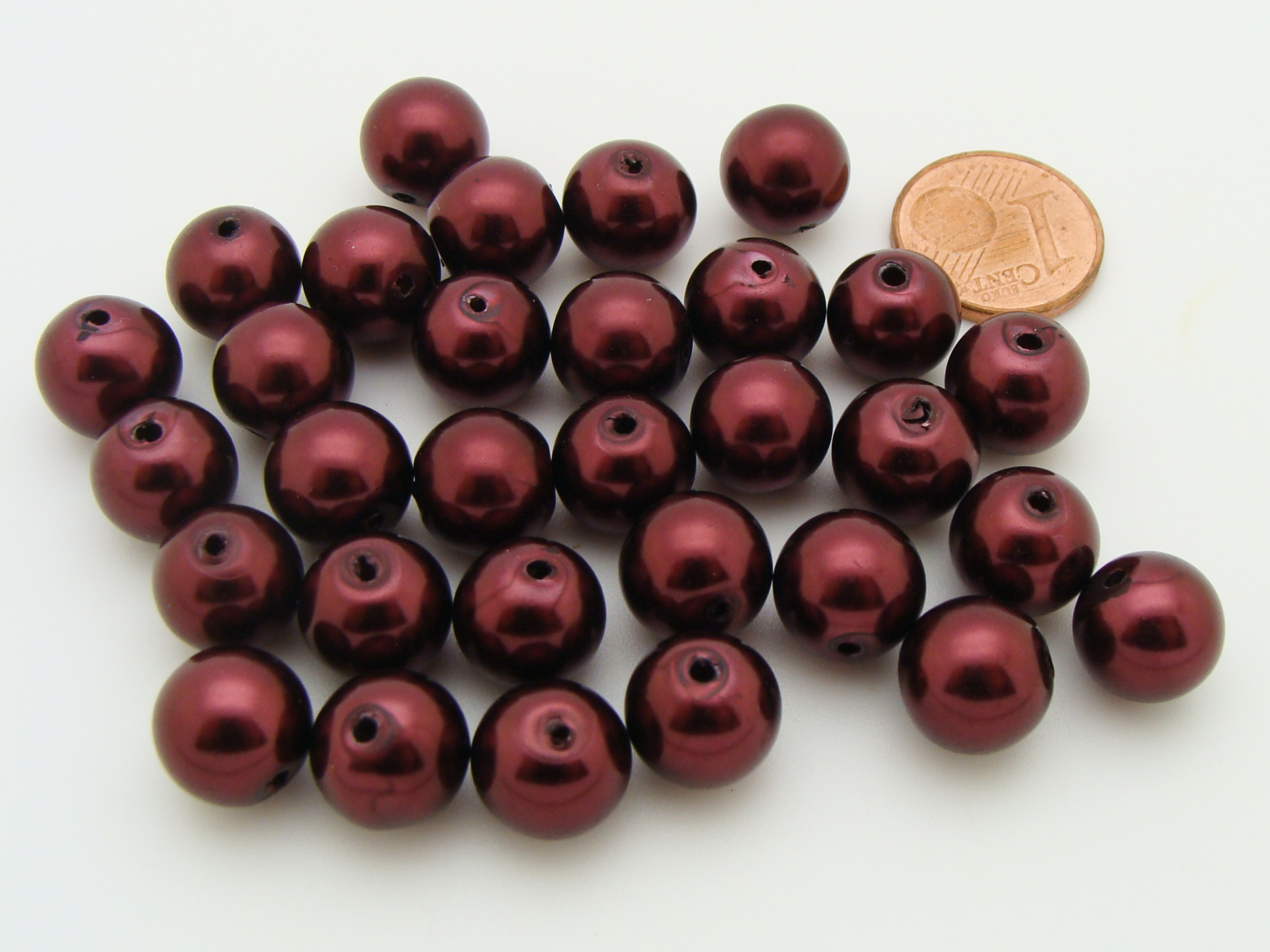 perle marron 8mm verre PV-R10-nacre