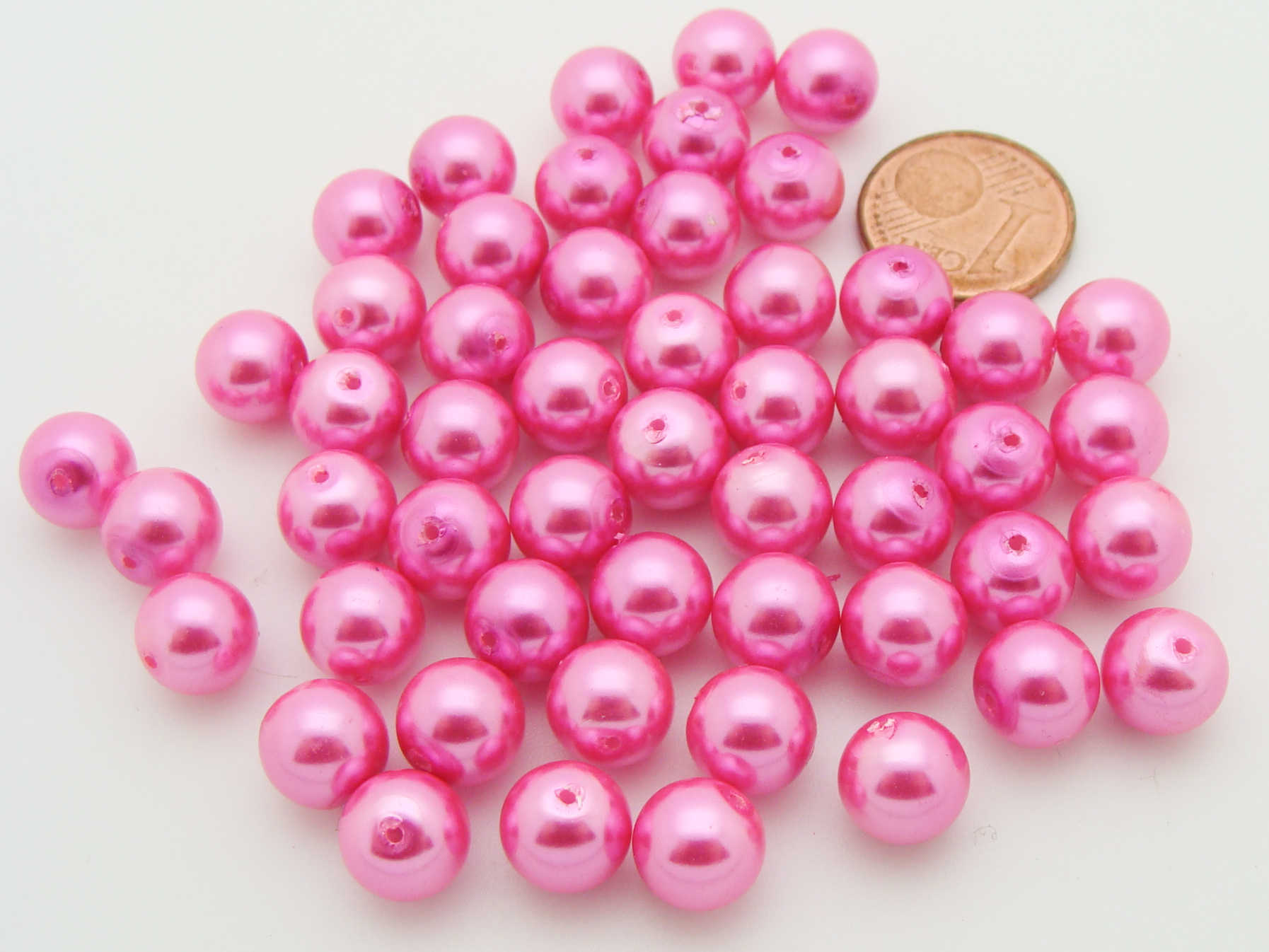 perle rose bonbon verre 8mm PV-R8-nacre