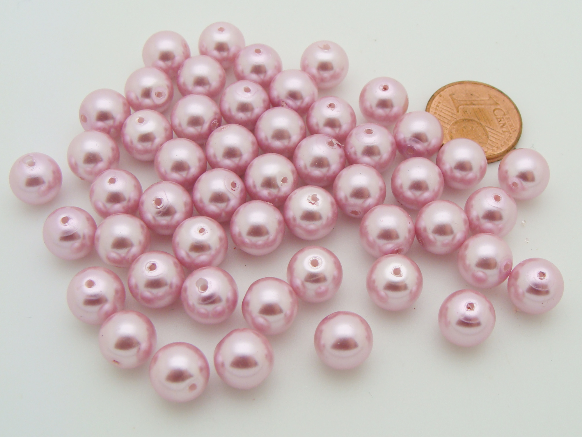 perle rose parme verre 8mm PV-R8-nacre