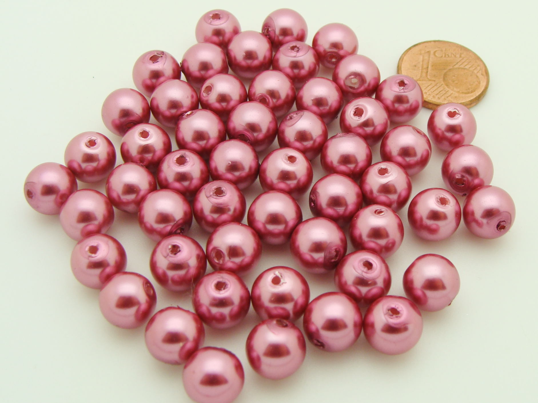 perle rose violet verre 8mm PV-R8-nacre
