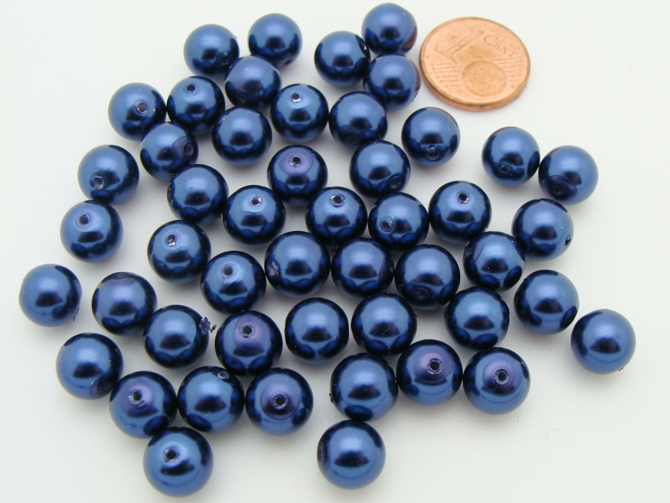 perle bleu nuit 8mm verre PV-R8-nacre