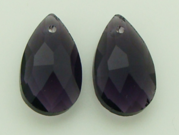 breloque violet fonce verre goutte VS-goutte22mm
