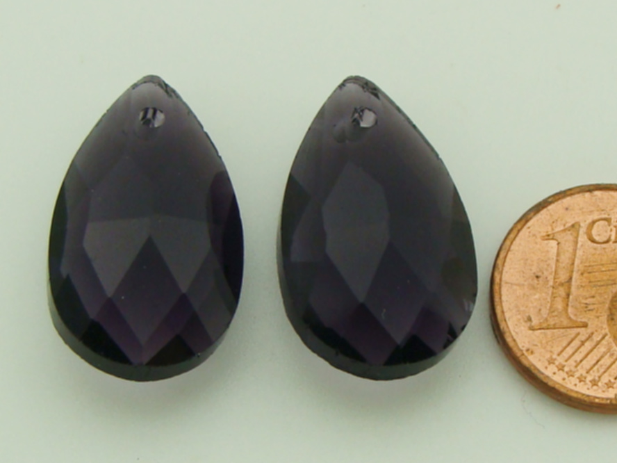 breloque goutte verre violet fonce verre VS-goutte22mm