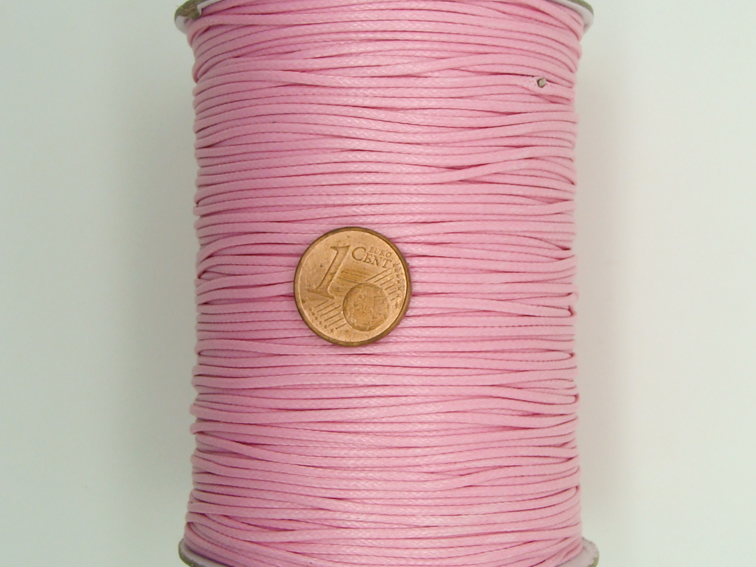 fil 1mm rose bobine polyester cire