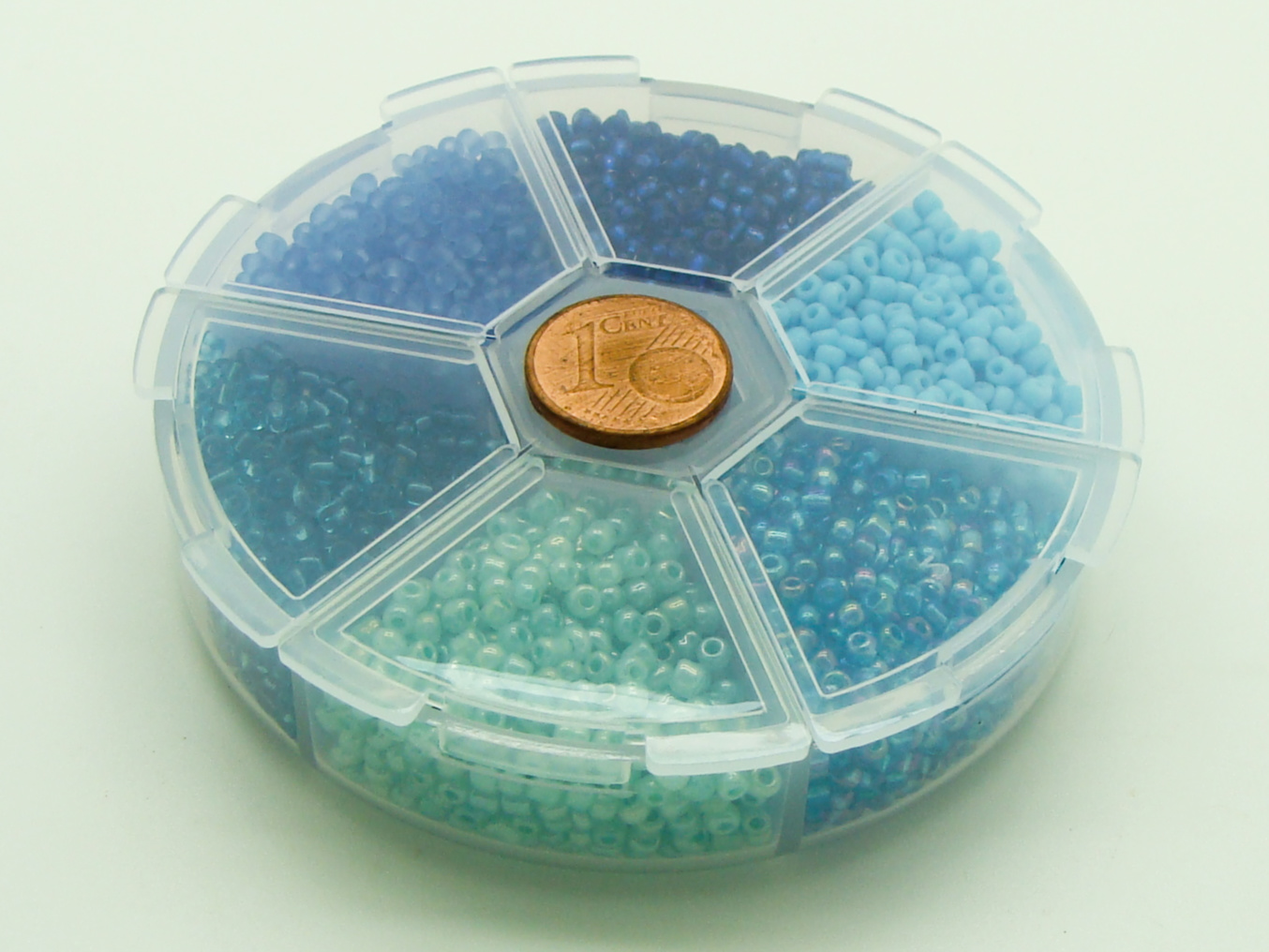 perle rocaille roue bleu