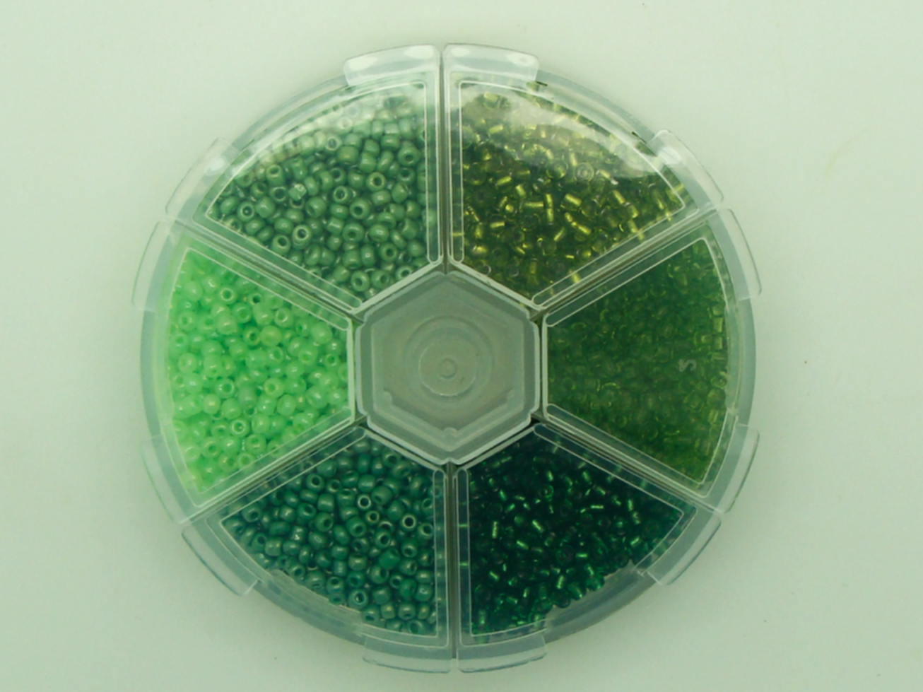 perle rocaille roue verte verre