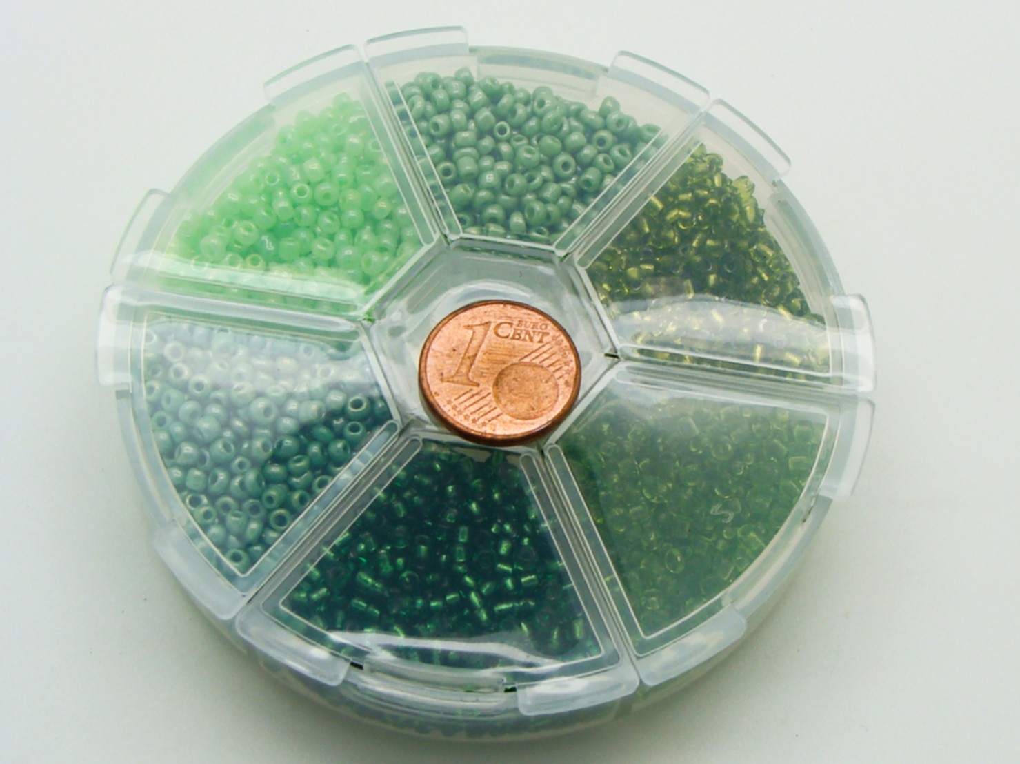 perle rocaille roue verte 2mm