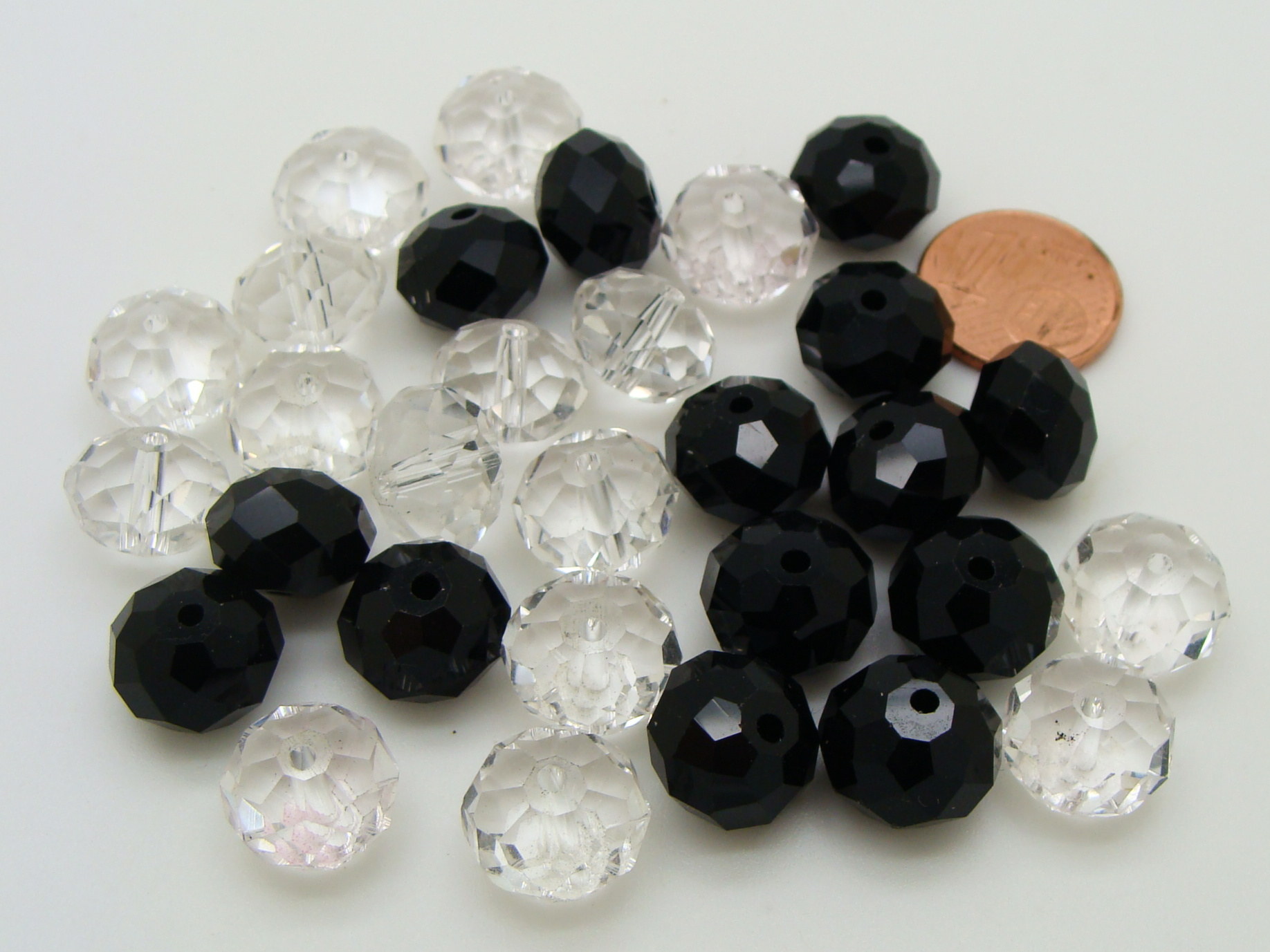 RES-lot-20 perle acrylique trans noir